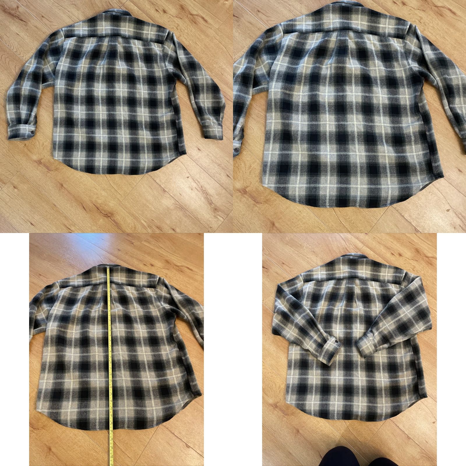 Banana Republic Banana Republic Shirt Button-Up Mens Medium Olive Gray Plaid Wool Blend Flannel Cabin Wear Vintage Good Condition Size US M / EU 48-50 / 2 - 8 Thumbnail