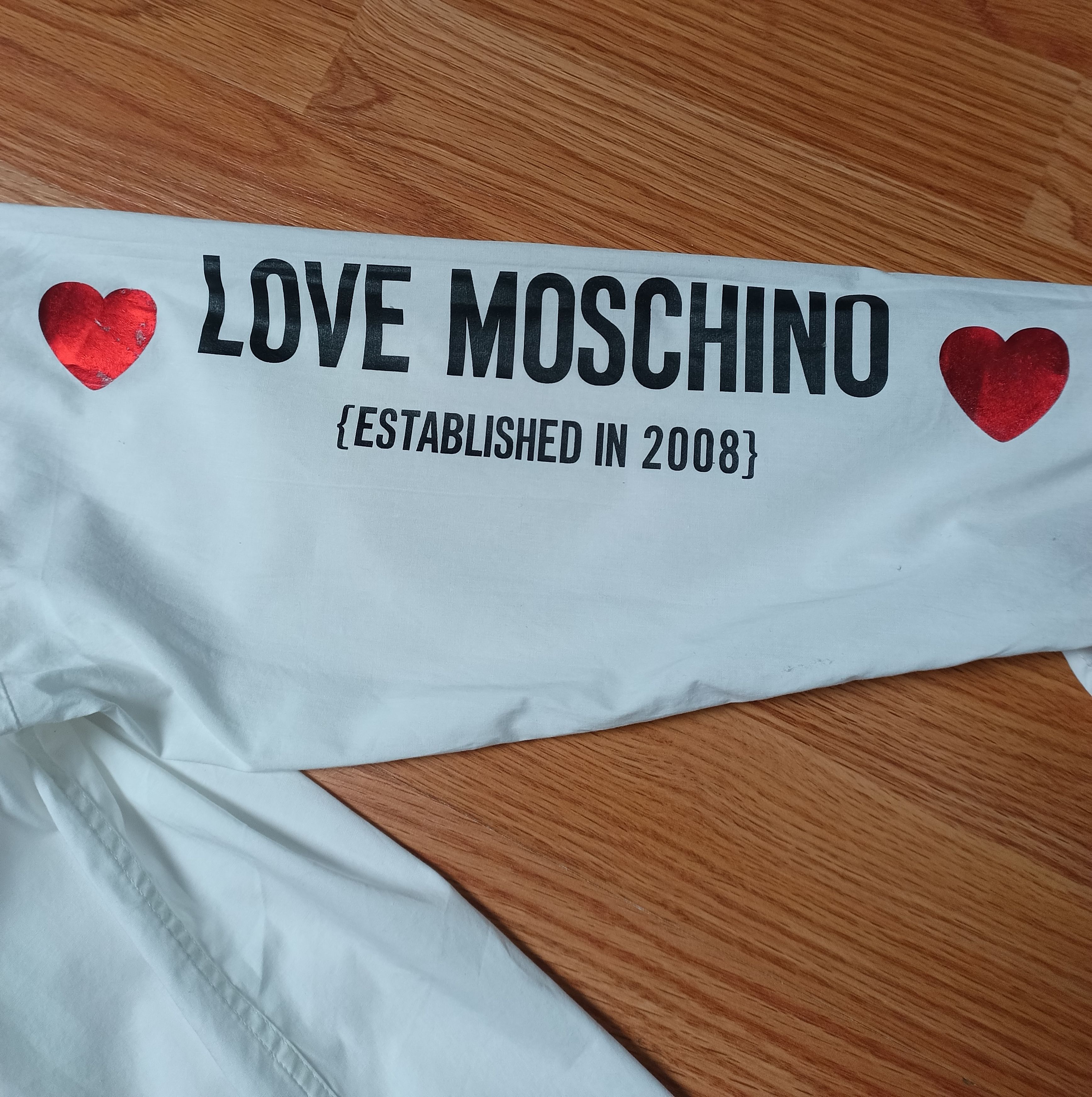 Love Moschino Love Moschino Cotton White Logo Print Blouse Shirt US8 EU40 Size M / US 6-8 / IT 42-44 - 12 Thumbnail