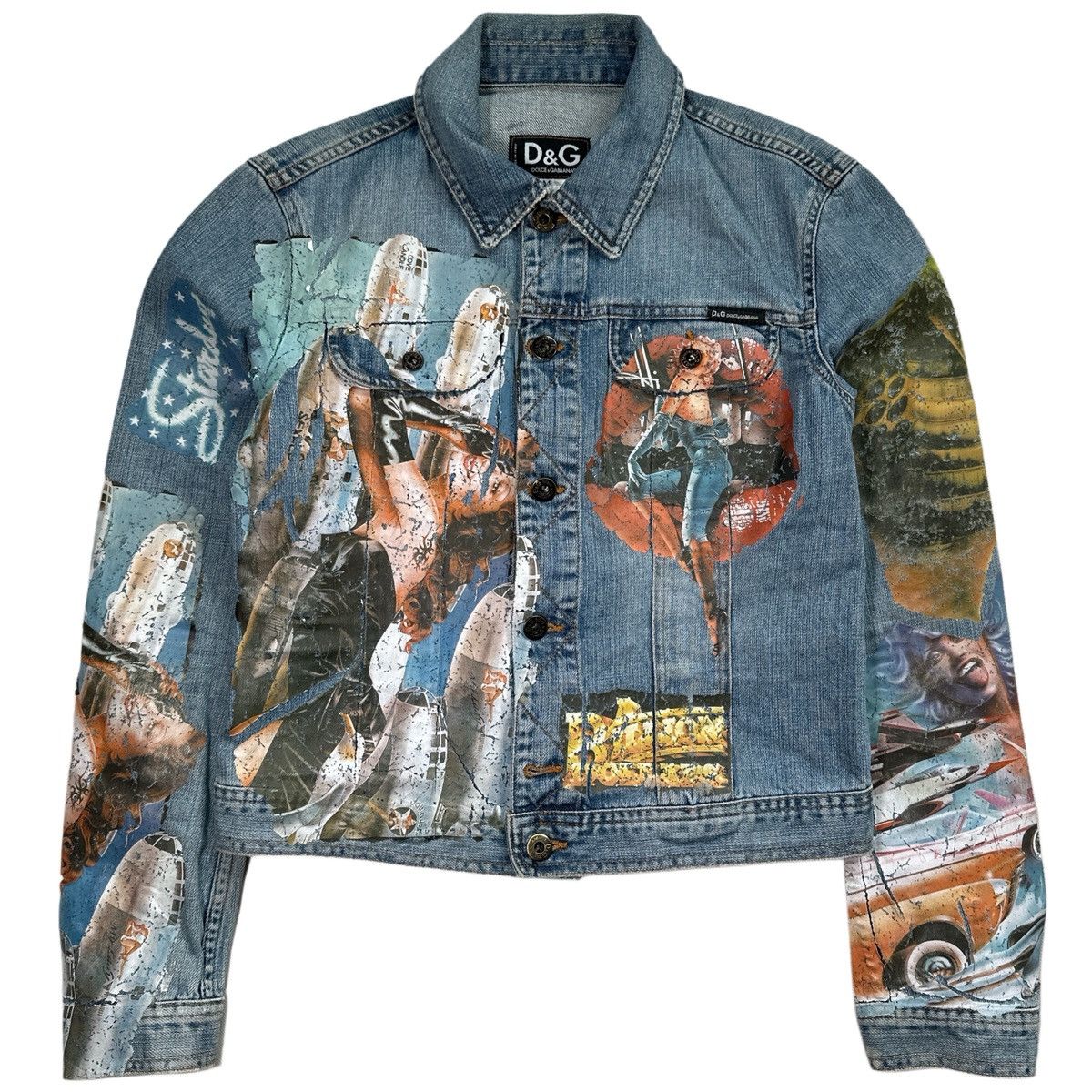 Dolce & Gabbana D&G / Dolce & Gabbana 2002 Painted Denim Jacket Size M / US 6-8 / IT 42-44 - 3 Thumbnail