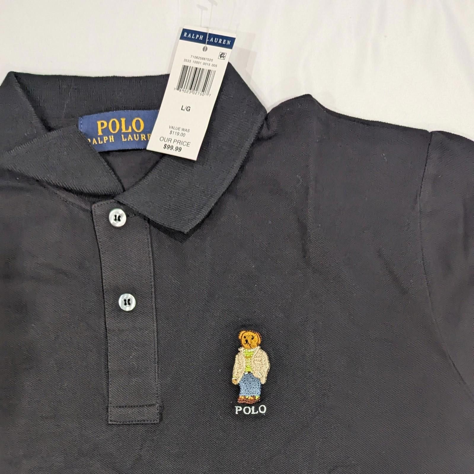 Polo Ralph Lauren Ralph Lauren Polo Bear Black Stretch Cotton Shirt Size L Size US L / EU 52-54 / 3 - 3 Thumbnail