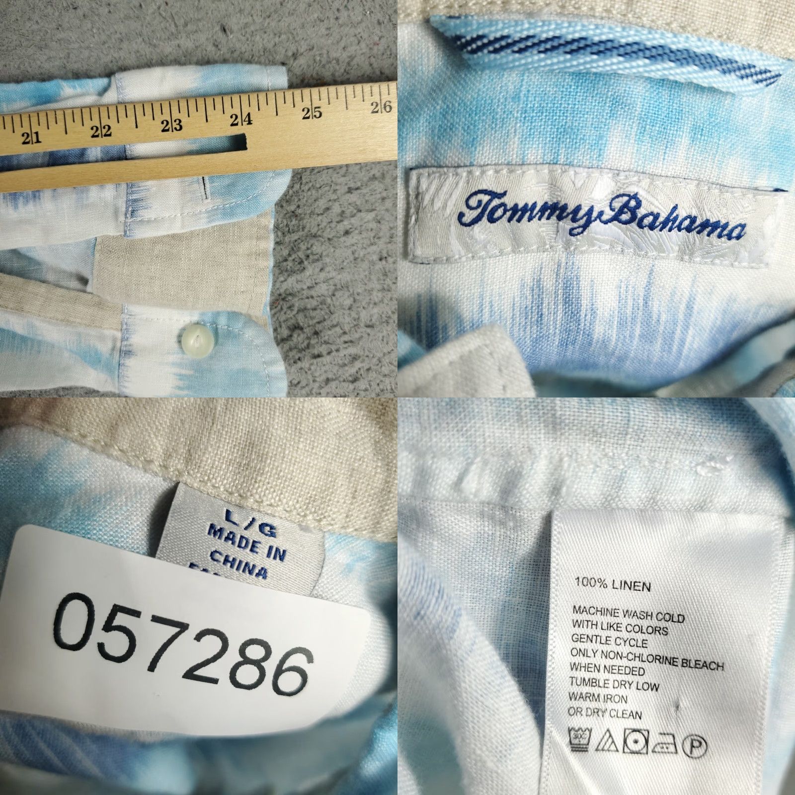Tommy Bahama Tommy Bahama Shirt Mens Large Blue Striped Linen Blend Button-Up Long Sleeve Shirt Global Classic Casual Vintage-Free Size US L / EU 52-54 / 3 - 8 Thumbnail