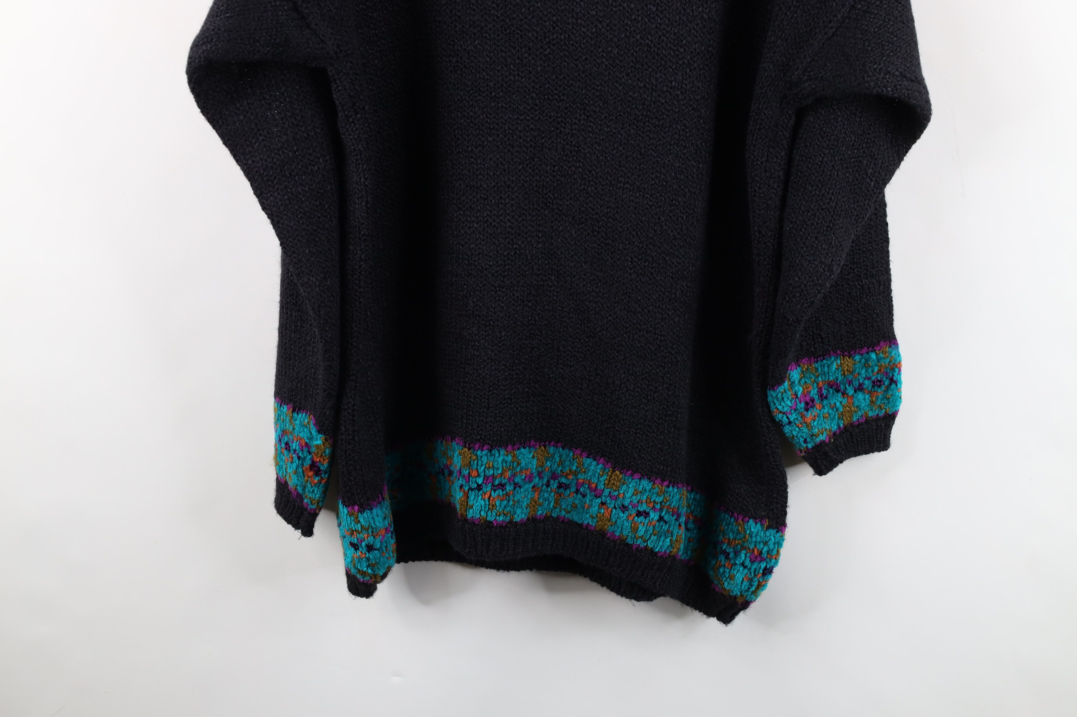 Vintage Vintage 90s Streetwear Geometric Flower Mock Neck Sweater Size XL / US 12-14 / IT 48-50 - 12 Thumbnail