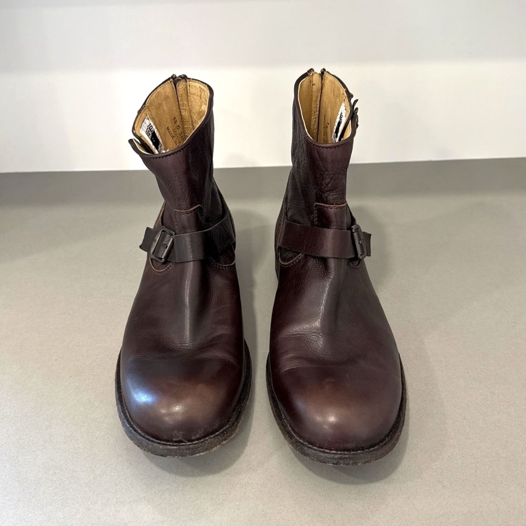 Frye Frye Boots Engineer Brown Leather 13 D Men Tyler 3486073 Buckle Moto Biker Leather Outsole Size US 13 / EU 46 - 5 Thumbnail