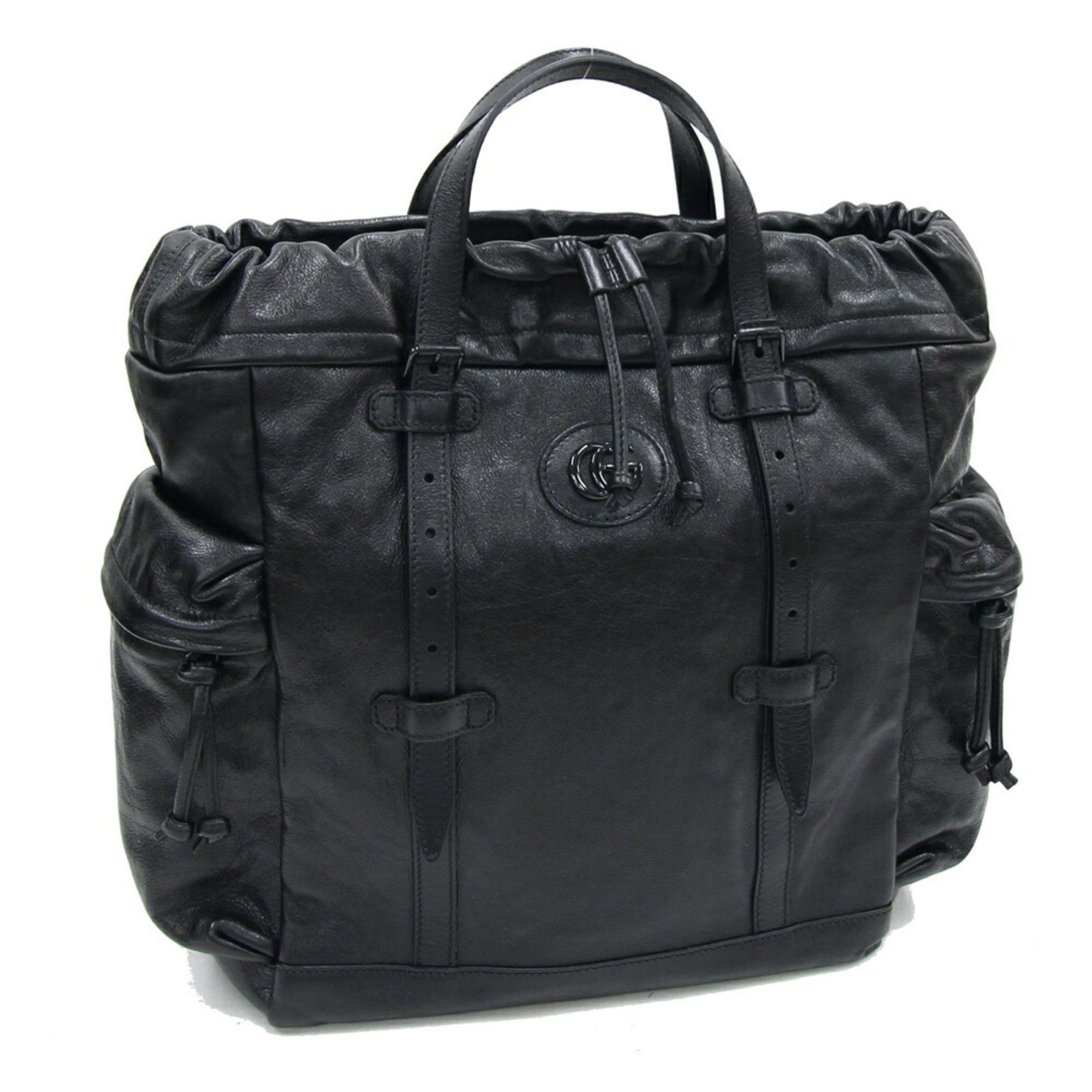 Gucci Gucci Tote Bag Drawstring 725664 Black Leather Lining GG Men Women GUCCI Size ONE SIZE - 1 Thumbnail