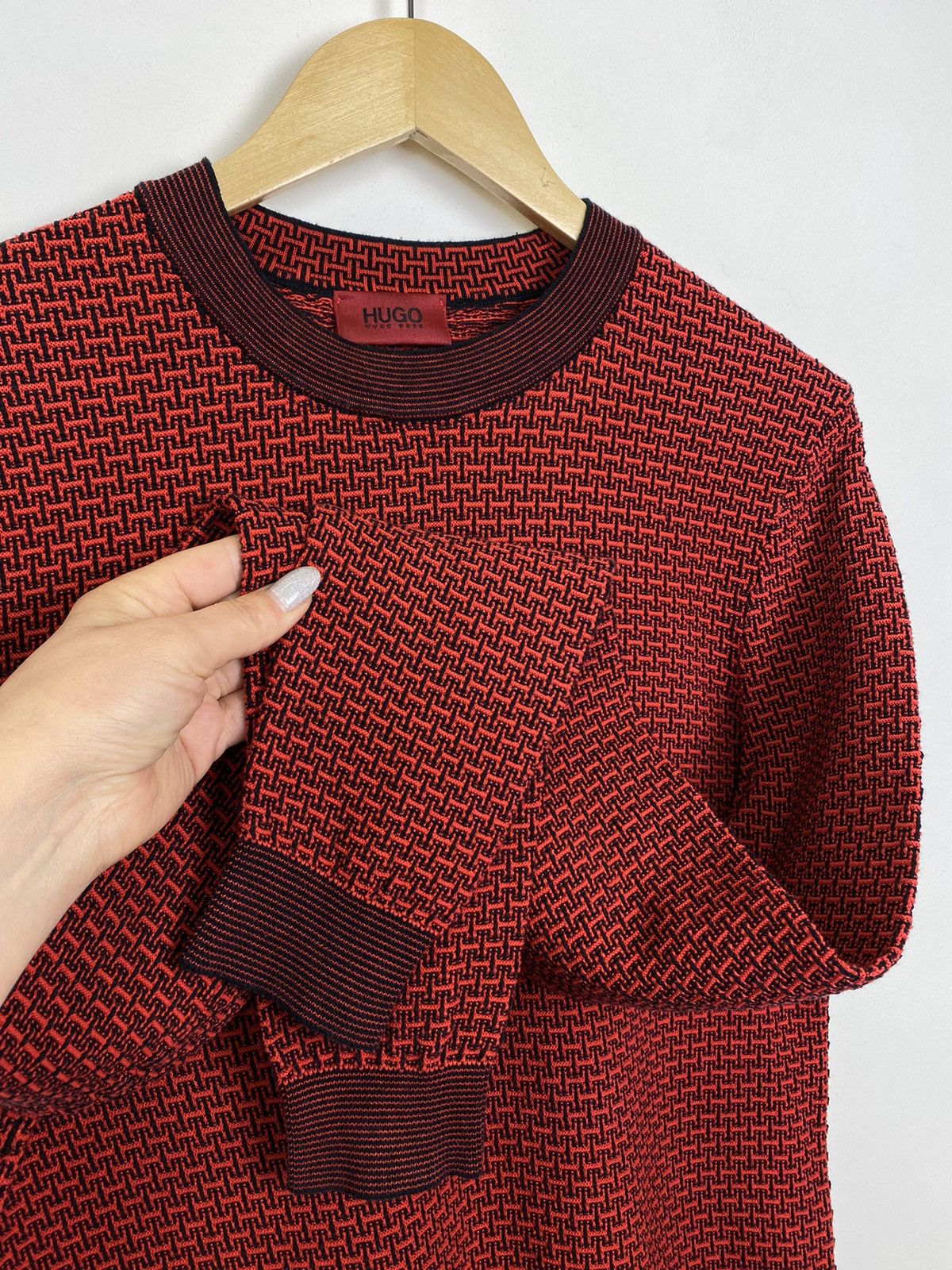 Hugo Boss Hugo Boss 3D Knit Sweater Pullover Jumper Red Men’s Size M Size US M / EU 48-50 / 2 - 5 Thumbnail