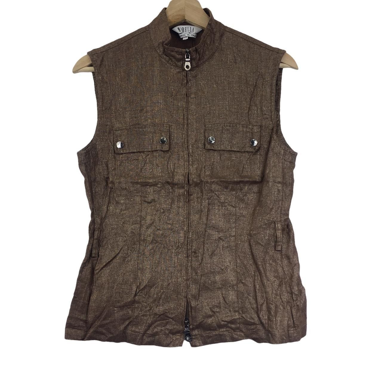 Marella Vtg MARELLA ROMA Made In Italy Tactical Vest Jacket Brown Size XS / US 0-2 / IT 36-38 - 1 Thumbnail