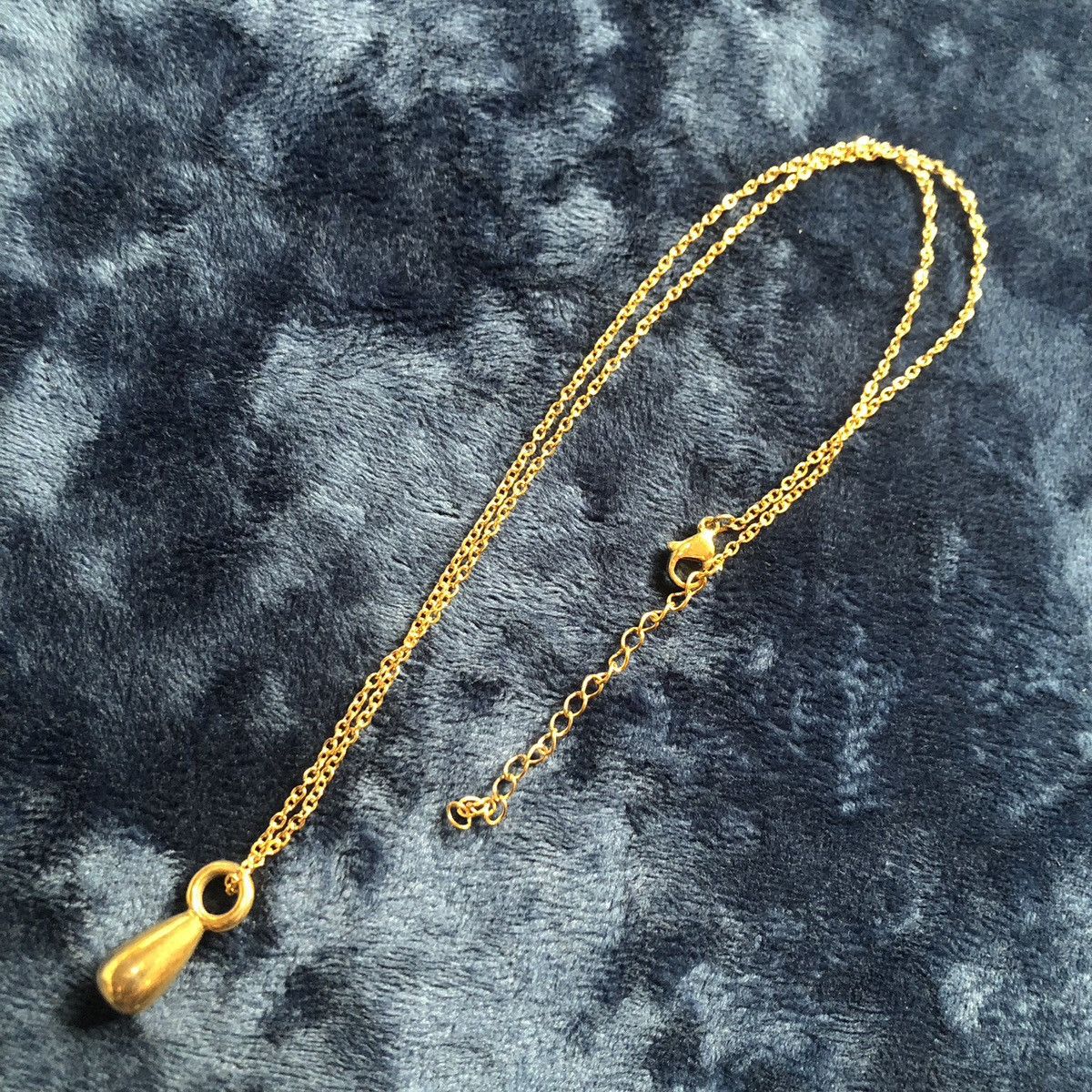 Handmade Handcrafted vintage heavy gold plated raindrop necklace Size ONE SIZE - 8 Thumbnail