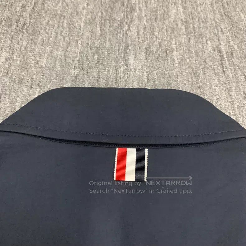 Thom Browne Thom Browne Dark Blue Nylon Shirt Size US XL / EU 56 / 4 - 9 Thumbnail