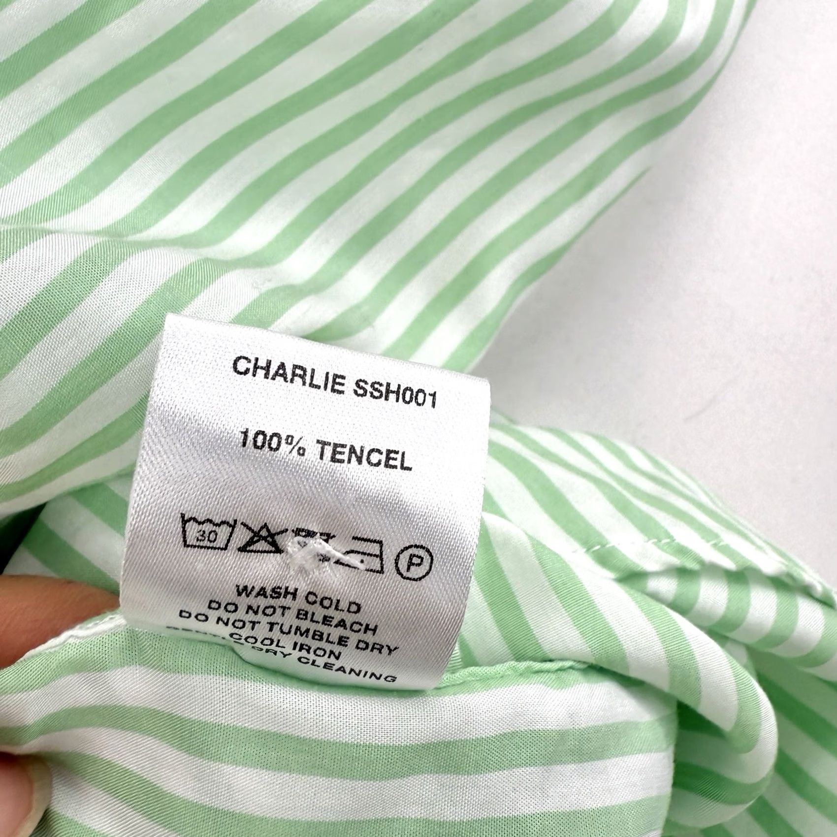 Sporty & Rich Sporty & Rich Shirt Unisex M Green Striped Button-Up Embroidered Collared Long Sleeve Size M / US 6-8 / IT 42-44 - 7 Thumbnail