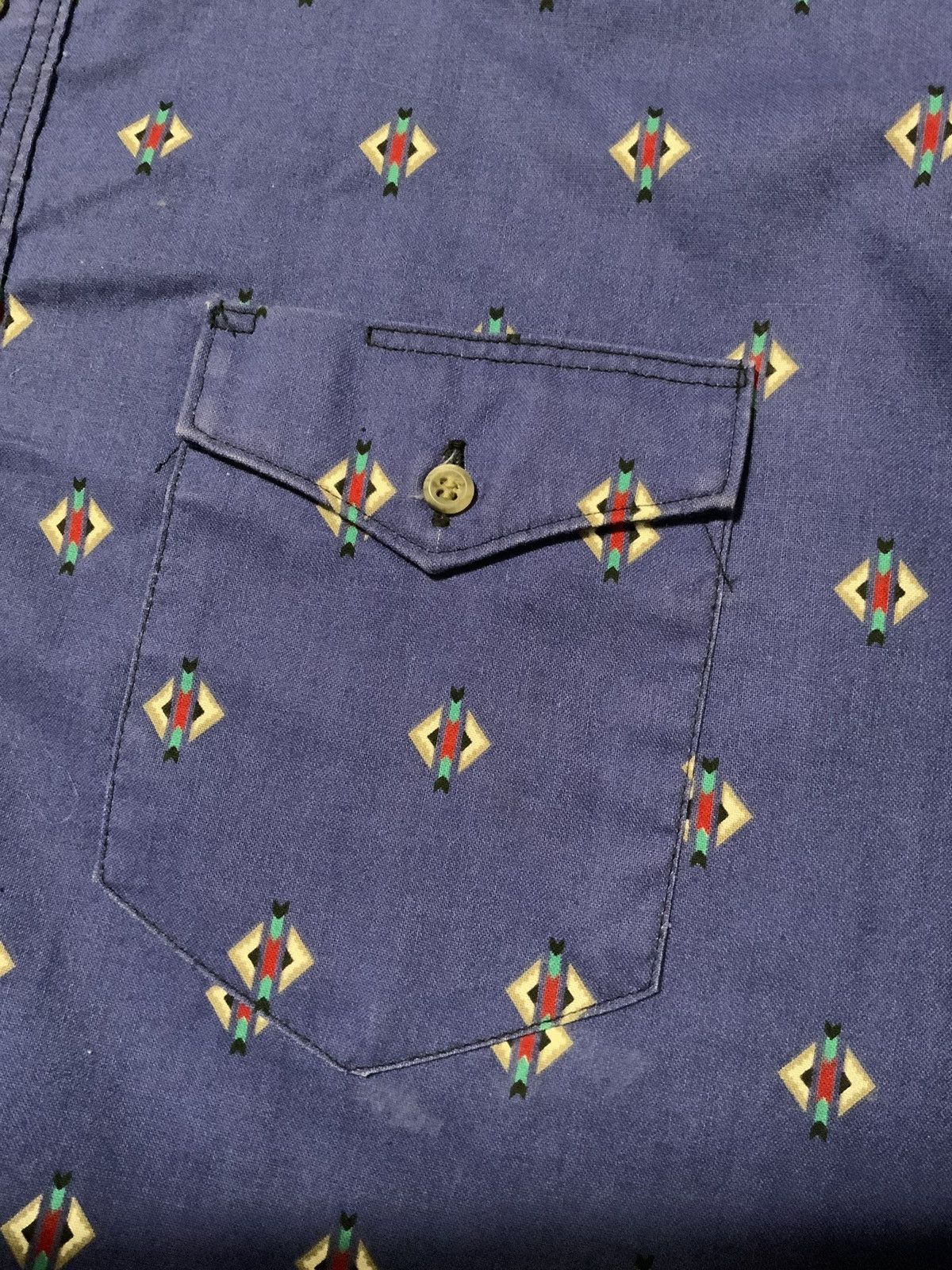 Vintage × Wrangler Wrangler Western Brushpopper Aztec Southwestern Rodeo Shirt Size US L / EU 52-54 / 3 - 6 Thumbnail