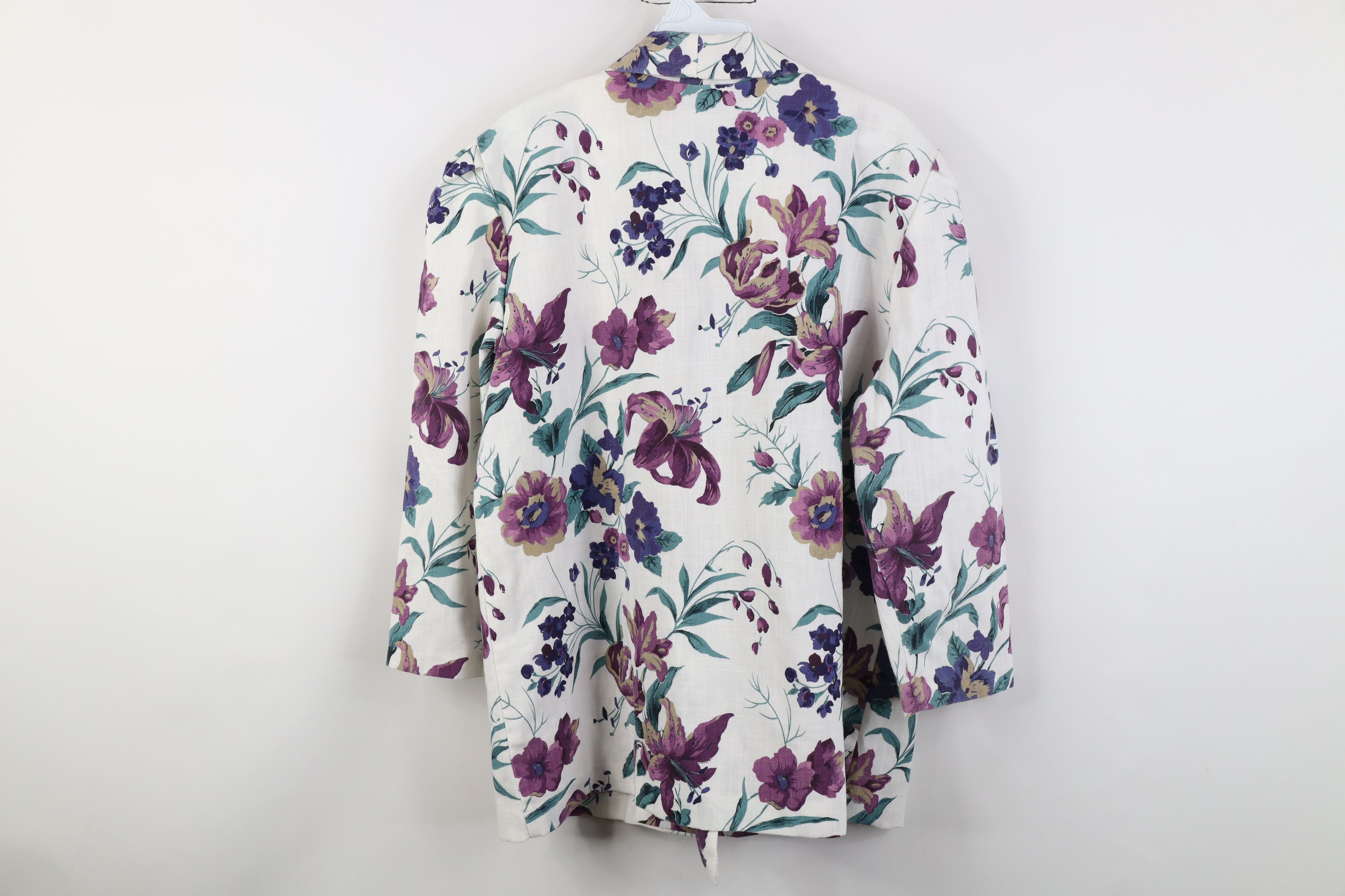 Vintage Vintage 90s Blend Flower Double Breasted Blazer Jacket USA Size XXL / US 16-18 / IT 52-54 - 12 Thumbnail