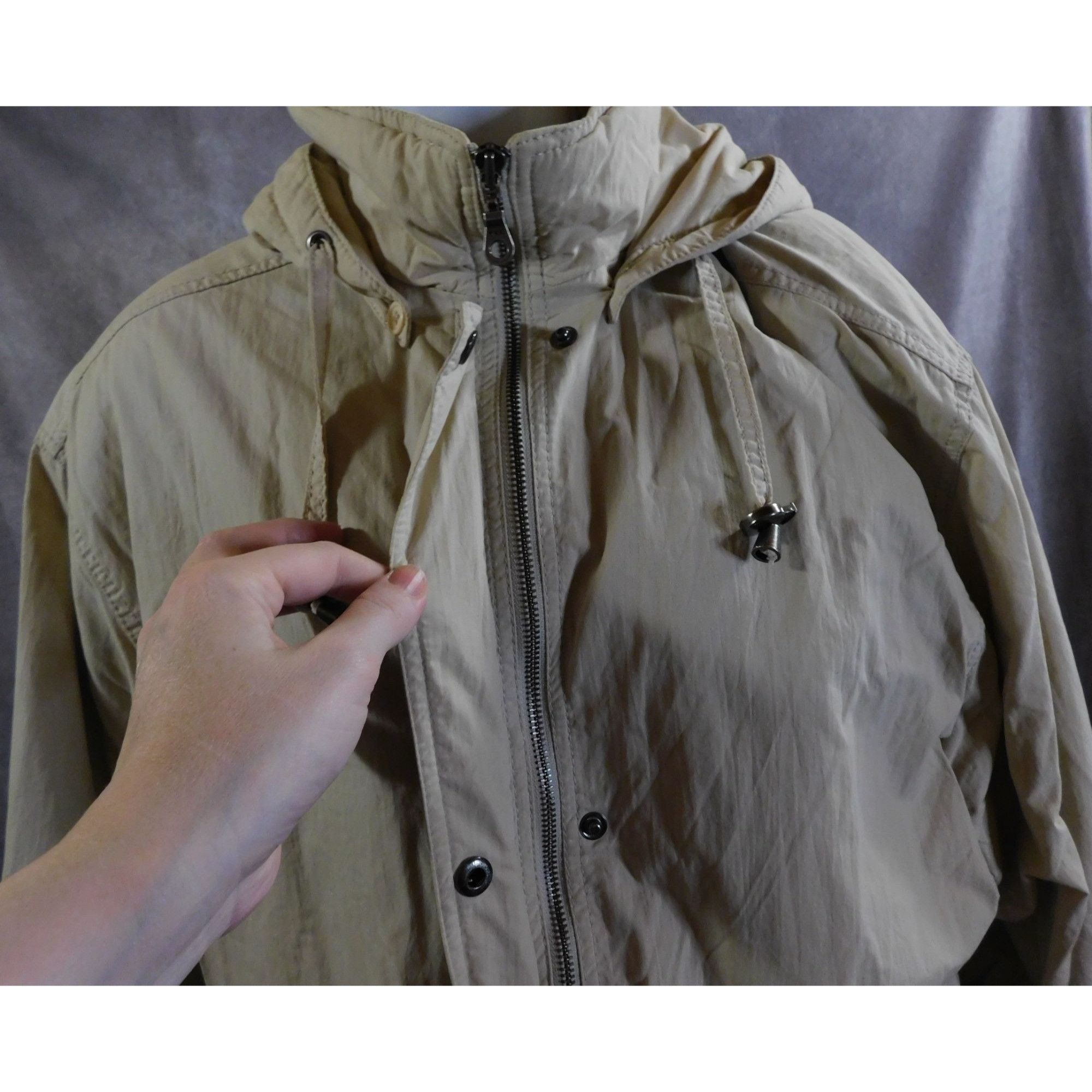 London Fog London Fog Beige Hooded Coat Size Large Petite Size L / US 10 / IT 46 - 4 Thumbnail