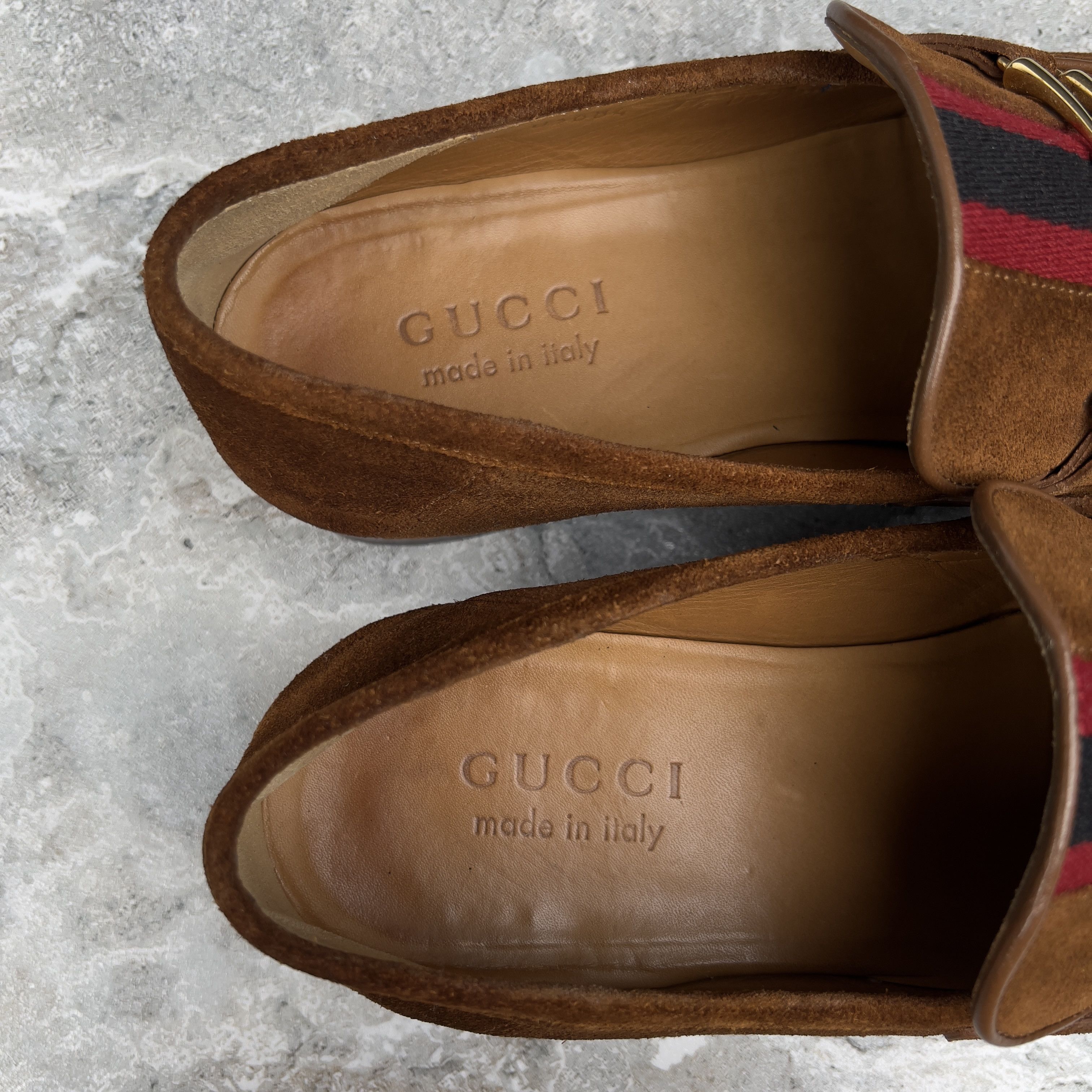 Gucci GUCCI Web Interlocking GG Horsebit Loafers Suede Size US 8 / EU 41 - 11 Thumbnail