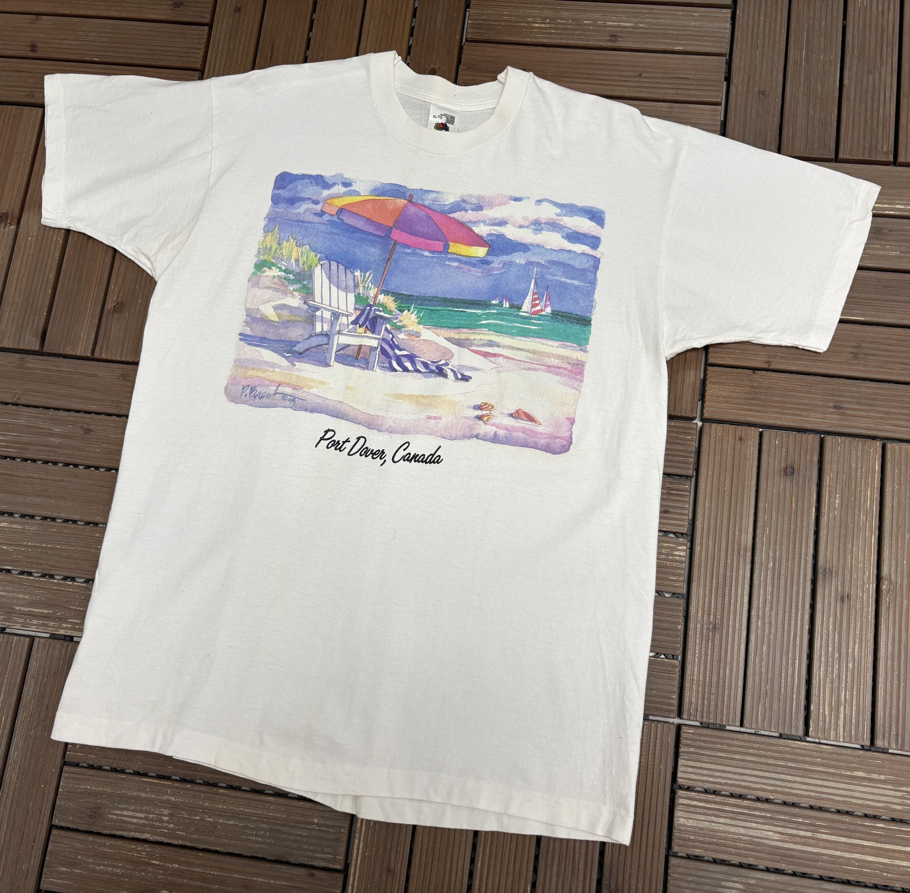 Vintage Port Dover, Canada Vintage White T-Shirt Tee Size US XL / EU 56 / 4 - 3 Thumbnail