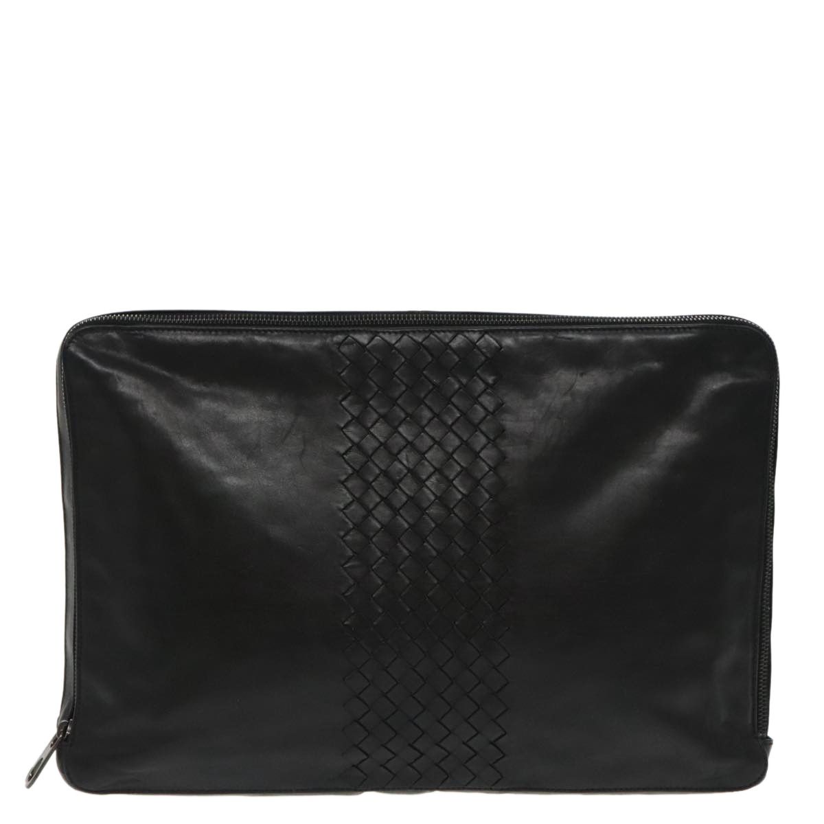 Bottega Veneta Intrecciato Black Leather Clutch Bag (Pre-Owned) Size ONE SIZE - 1 Thumbnail