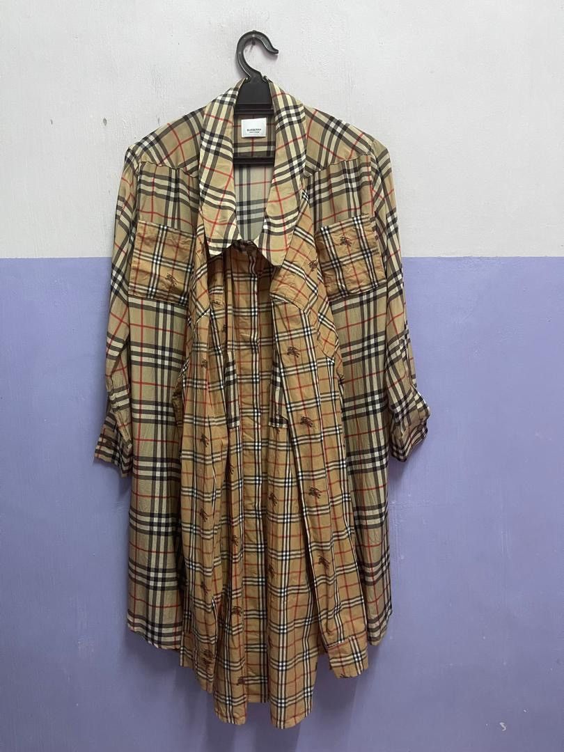 Burberry Burberry Vintage Checkered Silk and Cotton Shirt Dress Size M / US 6-8 / IT 42-44 - 7 Thumbnail
