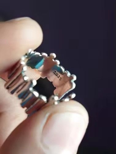 Other 925 Sterling Silver vintage Geometric Ring Size ONE SIZE - 4 Thumbnail