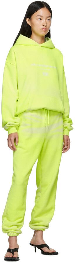 Alexander Wang Fluorescent Yellow Dyed Logo Print Oversized Hoodie Size US XL / EU 56 / 4 - 7 Thumbnail