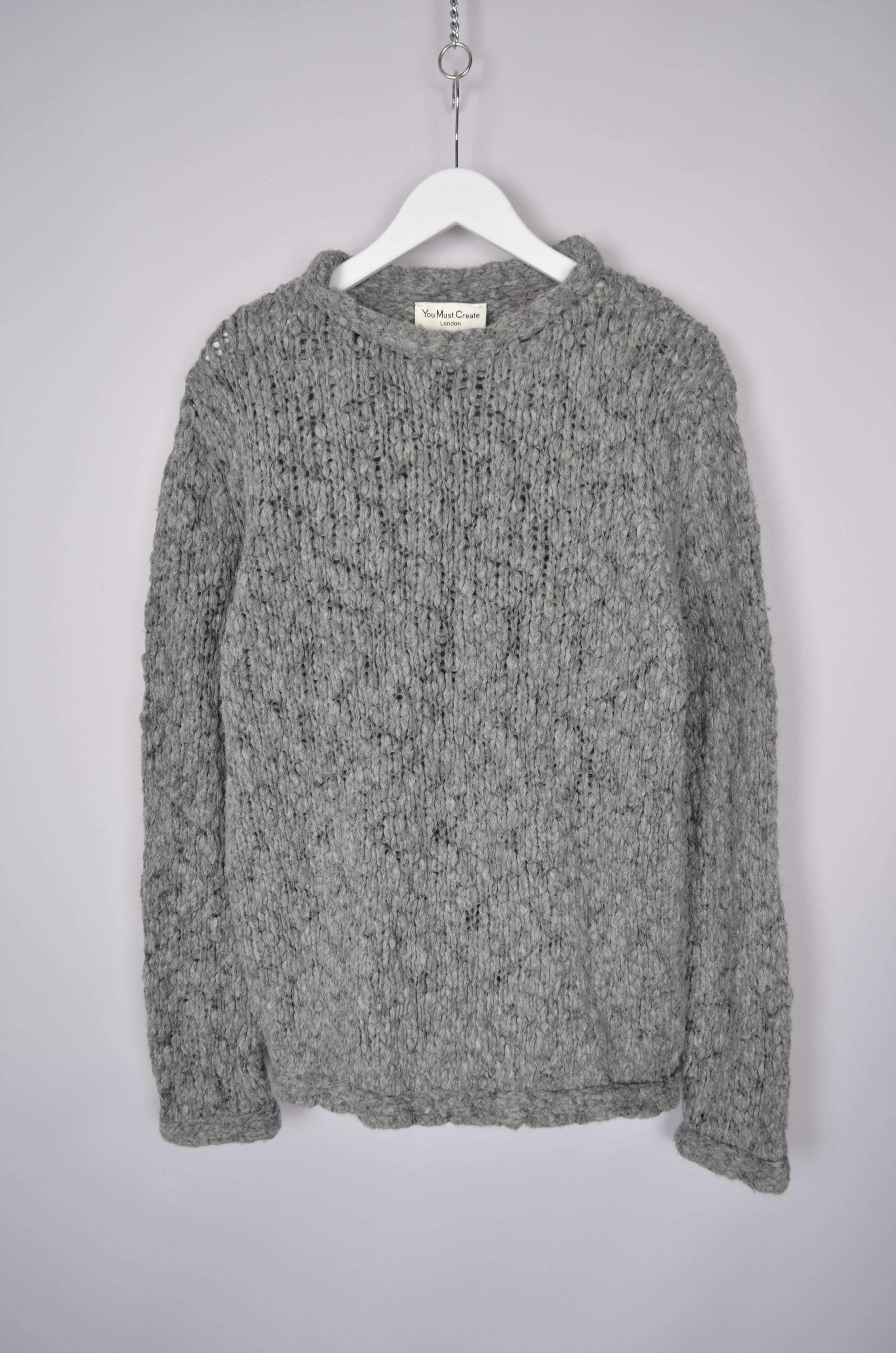 Designer × YMC YMC You Must Create Knit Grey Wool Blend Crew Neck Sweater Size US S / EU 44-46 / 1 - 2 Thumbnail