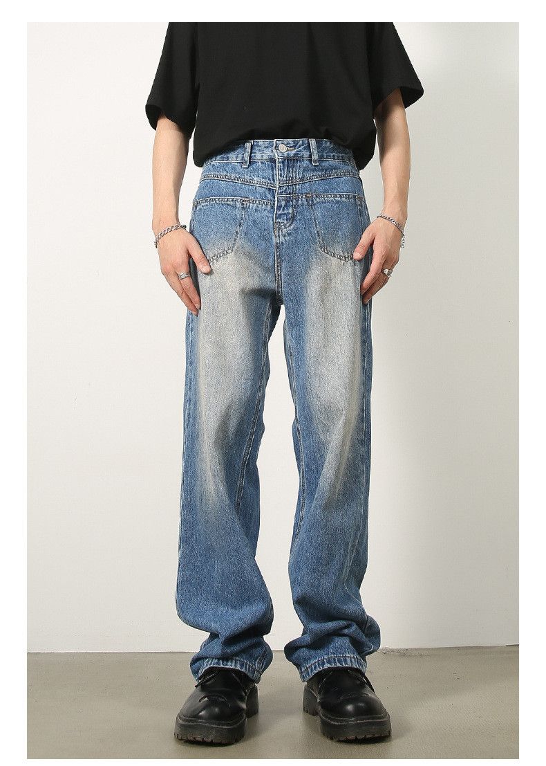 Japanese Brand × Vintage Retro distressed men's loose straight jeans Size US 32 / EU 48 - 1 Thumbnail
