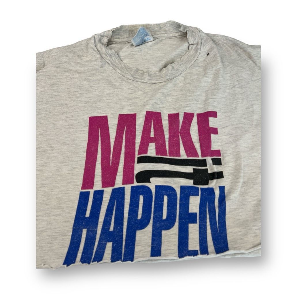Hanes Beefy Hanes Vintage Single Stitch Make It Happen Cropped T-S Size XL / US 12-14 / IT 48-50 - 2 Thumbnail