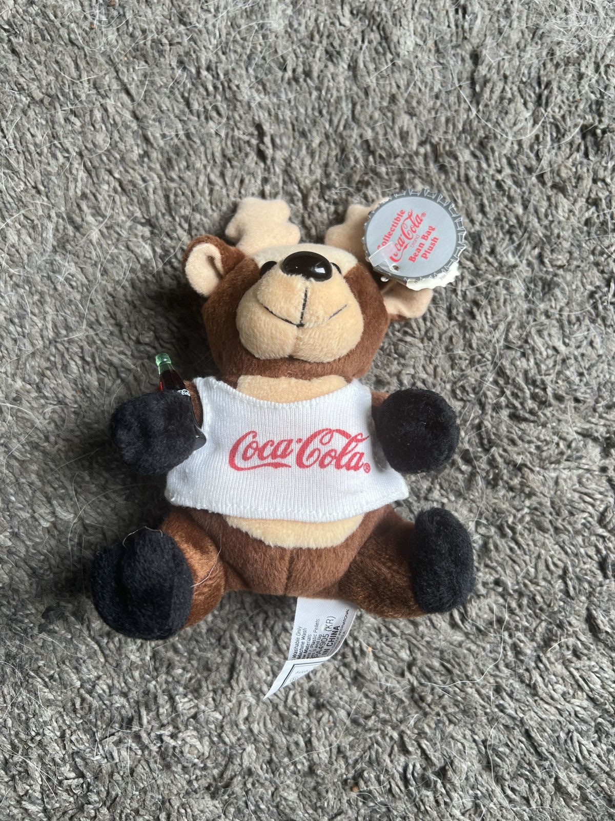 Coca Cola 1998 Coca-Cola Reindeer In Shirt Bean Bag Plush Size ONE SIZE - 1 Thumbnail