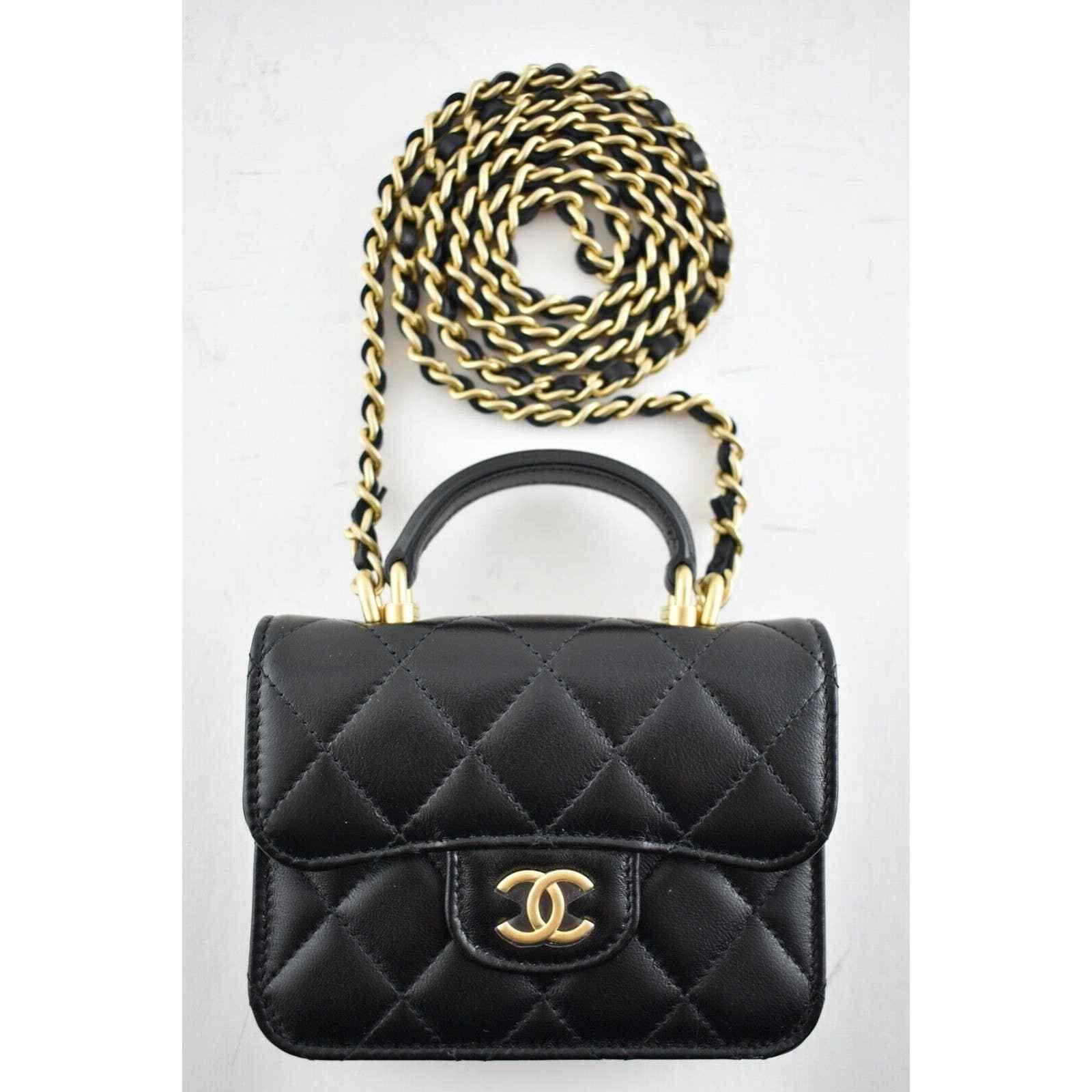 Chanel Chanel Coin Purse With Chain Gold Handle Crossbody Bag Size ONE SIZE - 6 Thumbnail