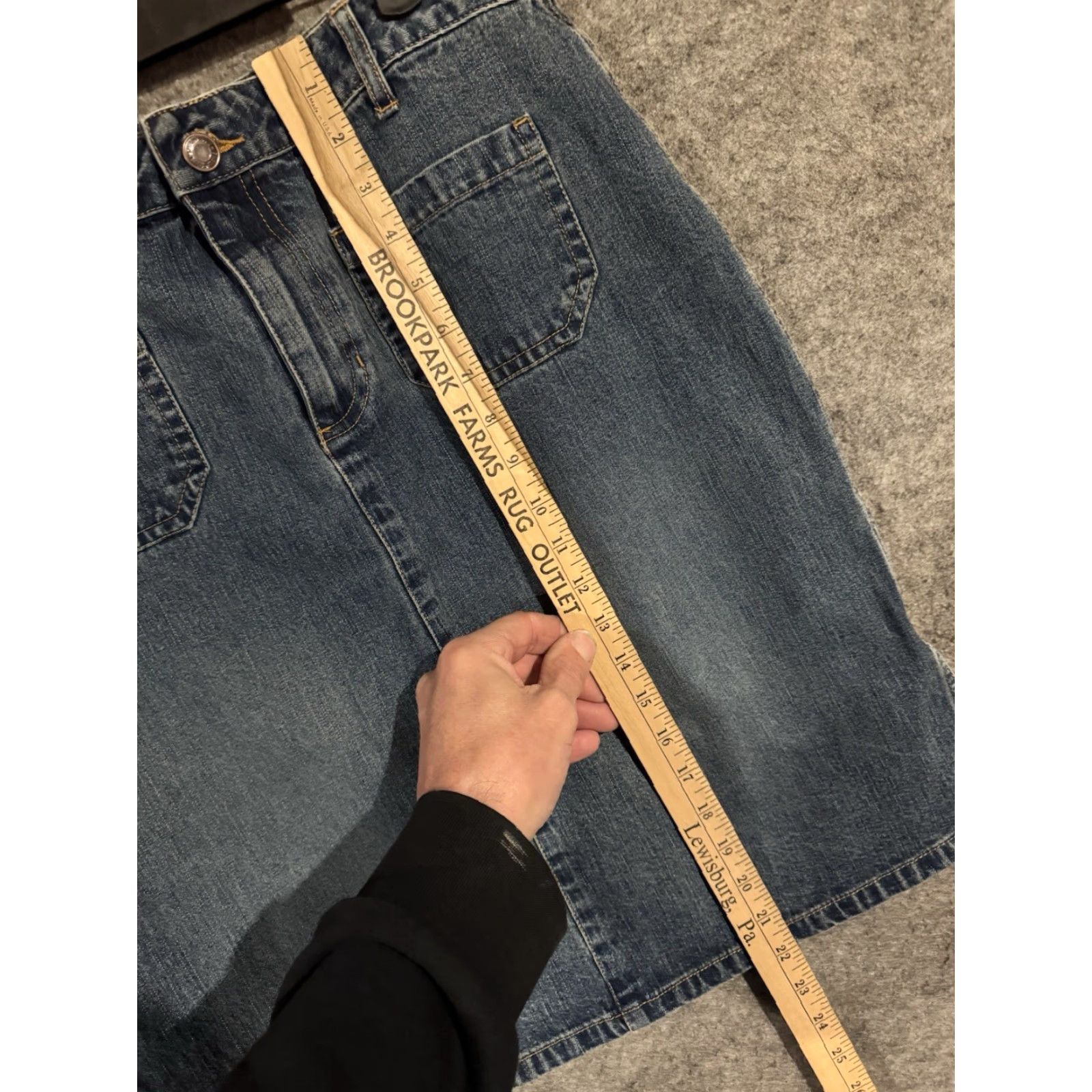 Old Navy VINTAGE Old Navy Denim Skirt Size 10 Women's Straight Knee Length Grunge Y2K Streetwear 100% Cotton Pockets Size 32" / US 10 / IT 46 - 3 Thumbnail