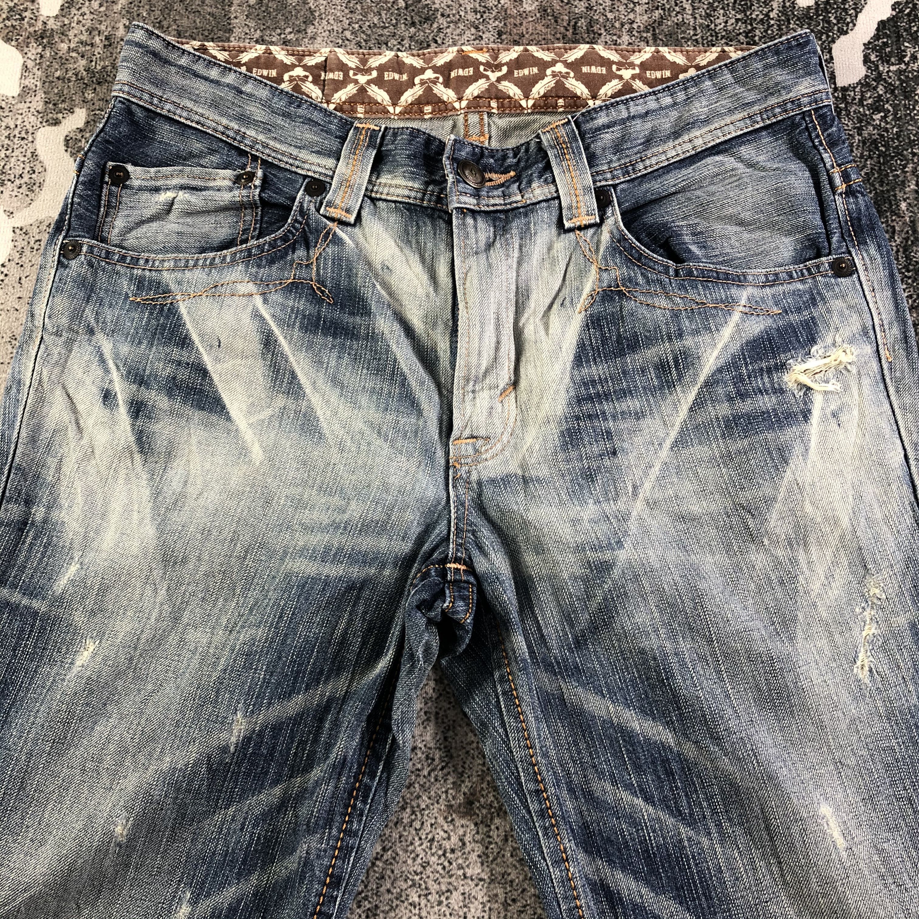 Edwin Edwin XV Jeans Distress Flare Denim KJ2704 Size US 34 / EU 50 - 3 Thumbnail