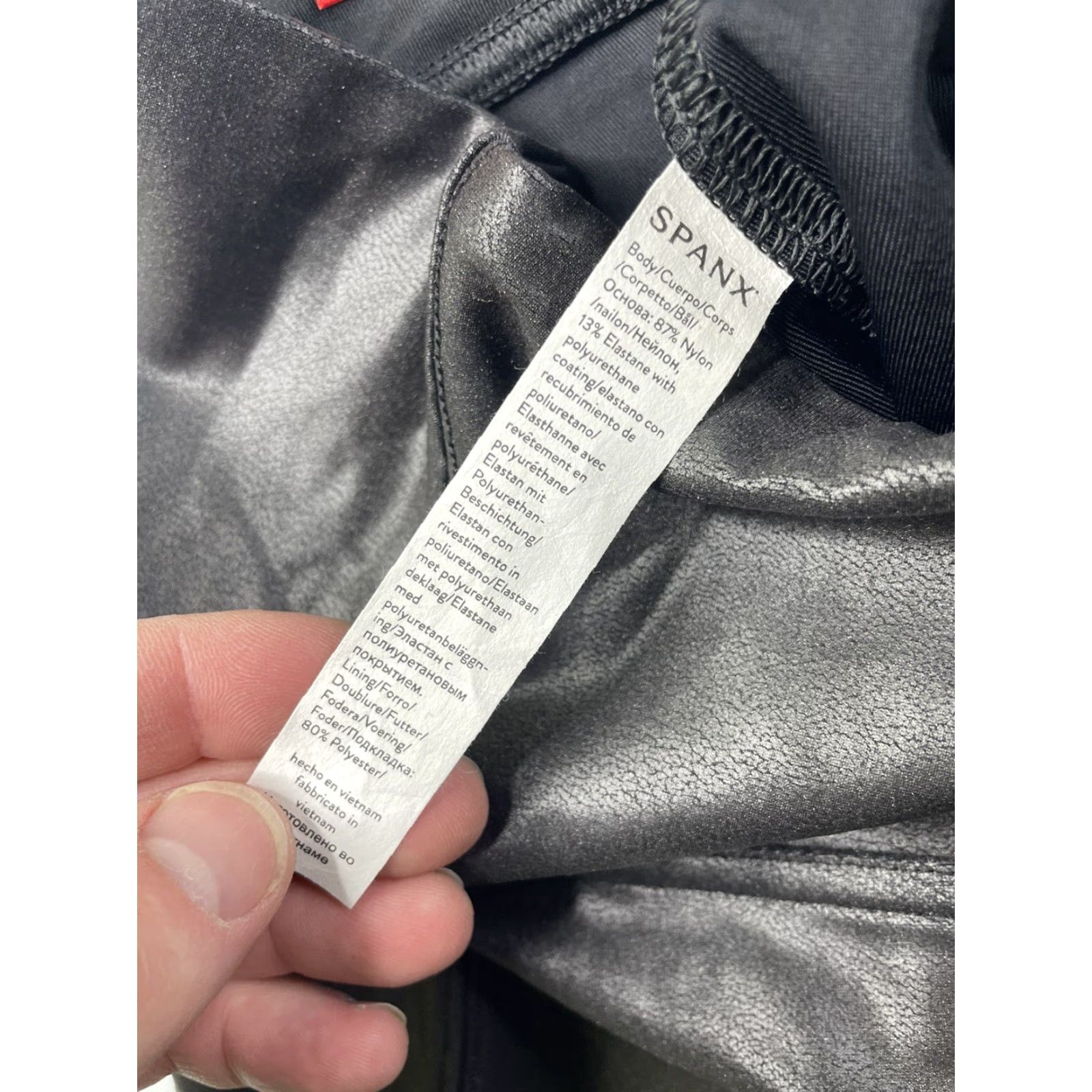 Spanx Spanx Faux Leather Leggings Ankle Length Black Size Large L Regular Womens Leggings High Waist Wide Waistband Style Ankle Activewear Size 36" / US 14 / IT 50 - 4 Thumbnail