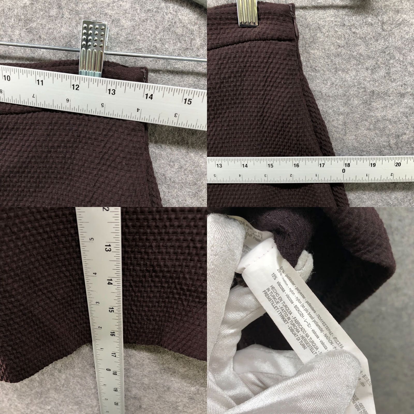 Zara Zara Skirt Womens S Brown Pleated Flare A-Line Textured High Rise Short Knit Polyester Mini Skirt Size 28" / US 6 / IT 42 - 8 Thumbnail