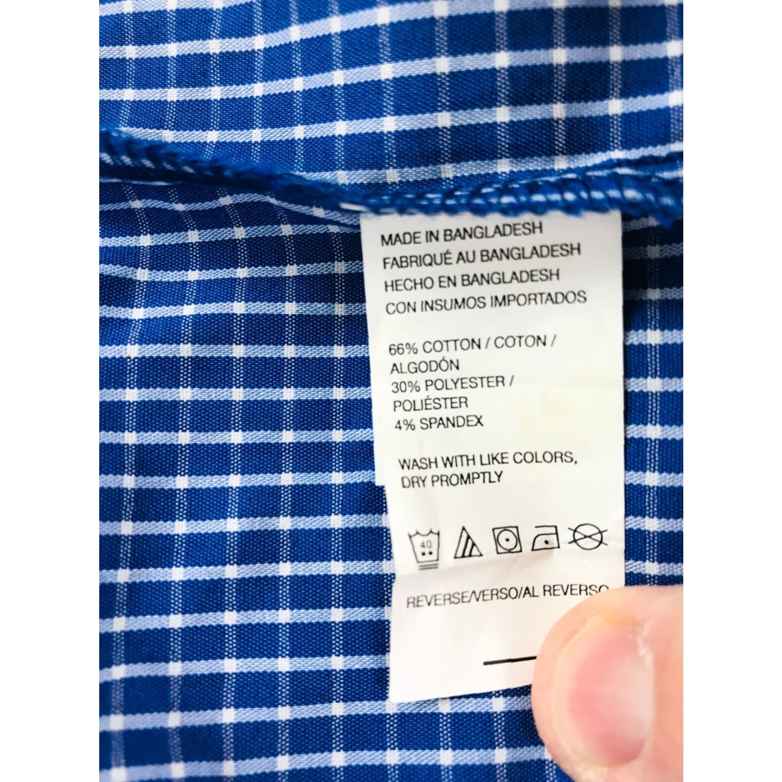 Van Heusen Van Heusen Shirt Men 2XL Blue White Check Long Sleeve Pocket Button Up Size US XXL / EU 58 / 5 - 7 Thumbnail