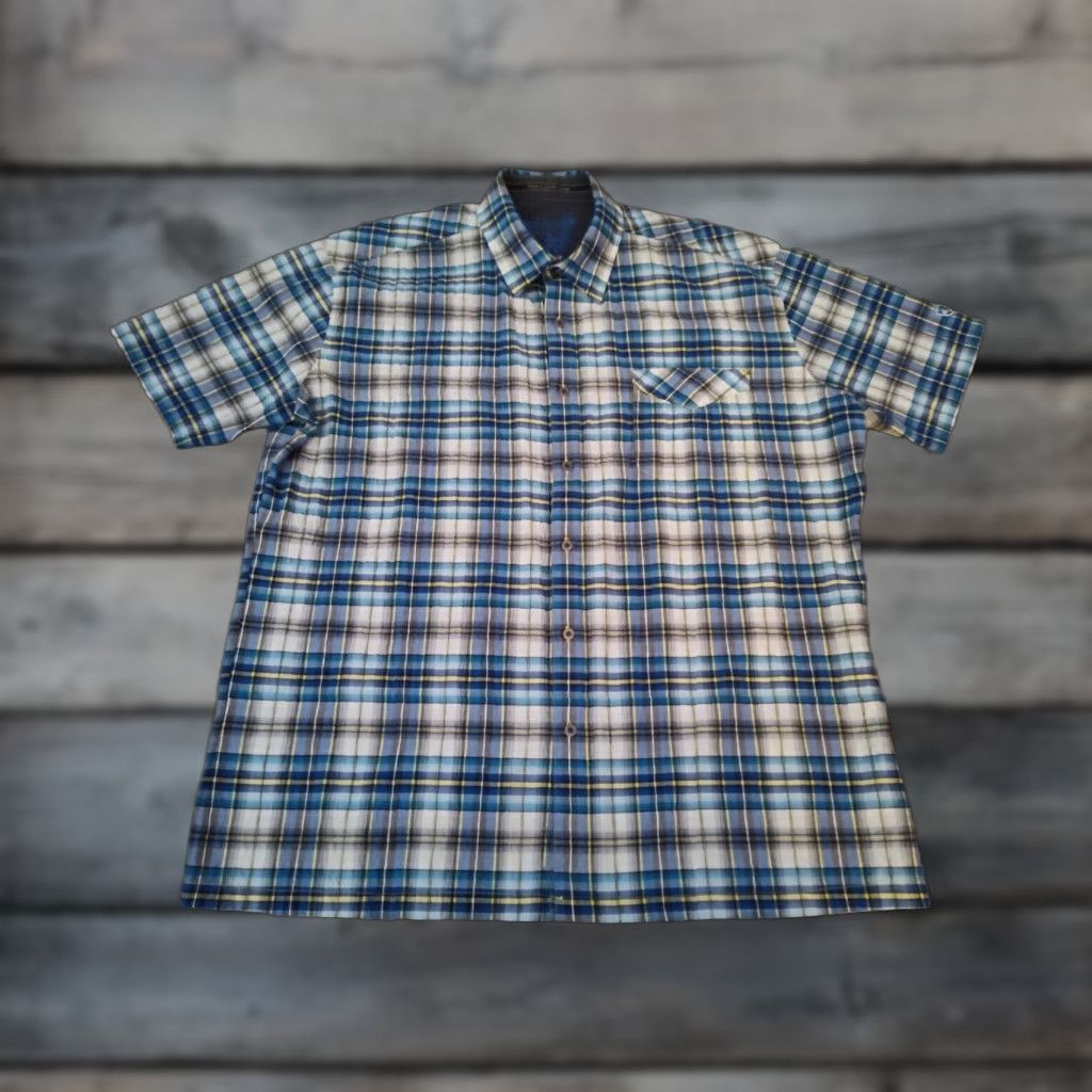 Vintage VINTAGE Kuhl Mountain Grown Mens Short Sleeve Shirt 2XL Blue Plaid Outdoor Hiking Size US XXL / EU 58 / 5 - 1 Thumbnail