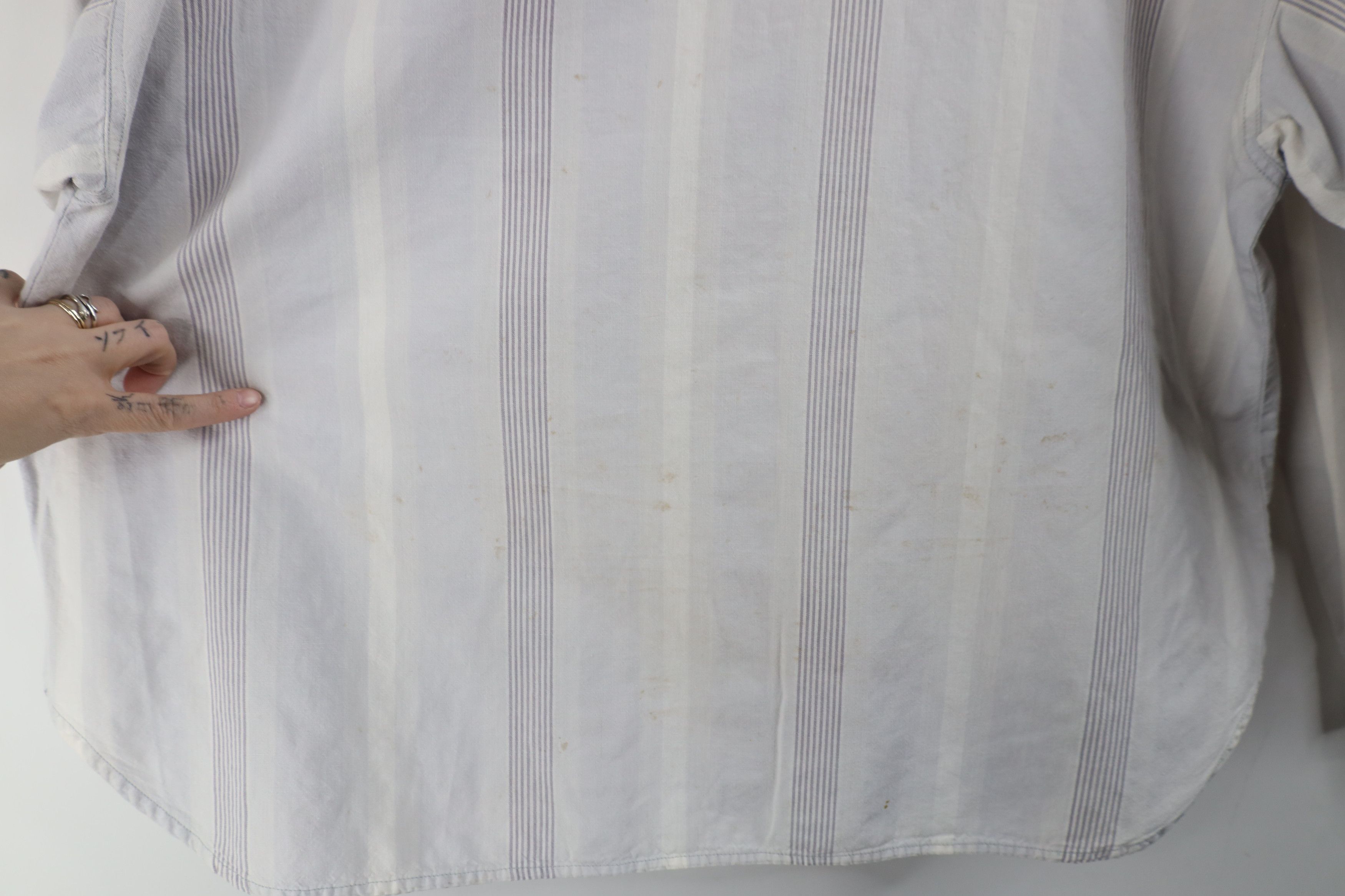 Vintage Vintage 90s Streetwear Baggy Big Pocket Striped Button Shirt Size XL / US 12-14 / IT 48-50 - 12 Thumbnail