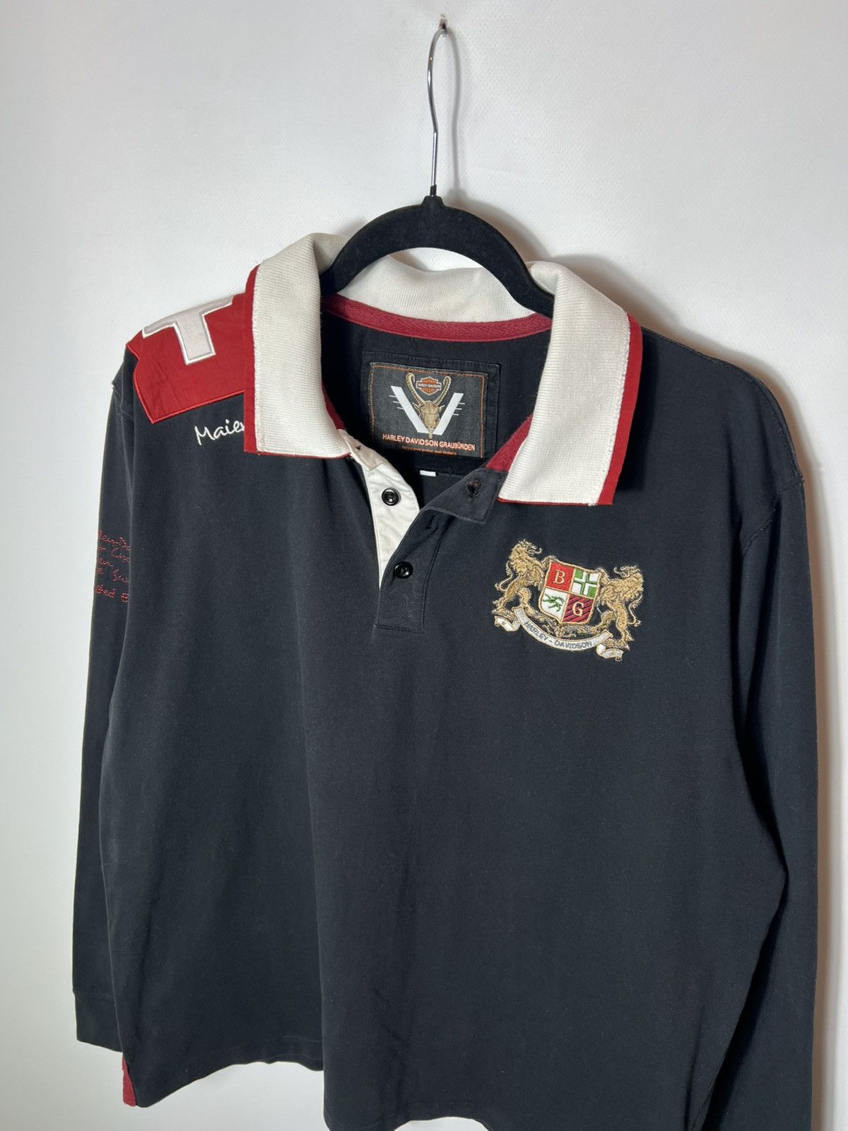 Harley Davidson Vintage y2k racing Harley Davidson Bunderbike Rugby Jumper Size US XL / EU 56 / 4 - 2 Thumbnail