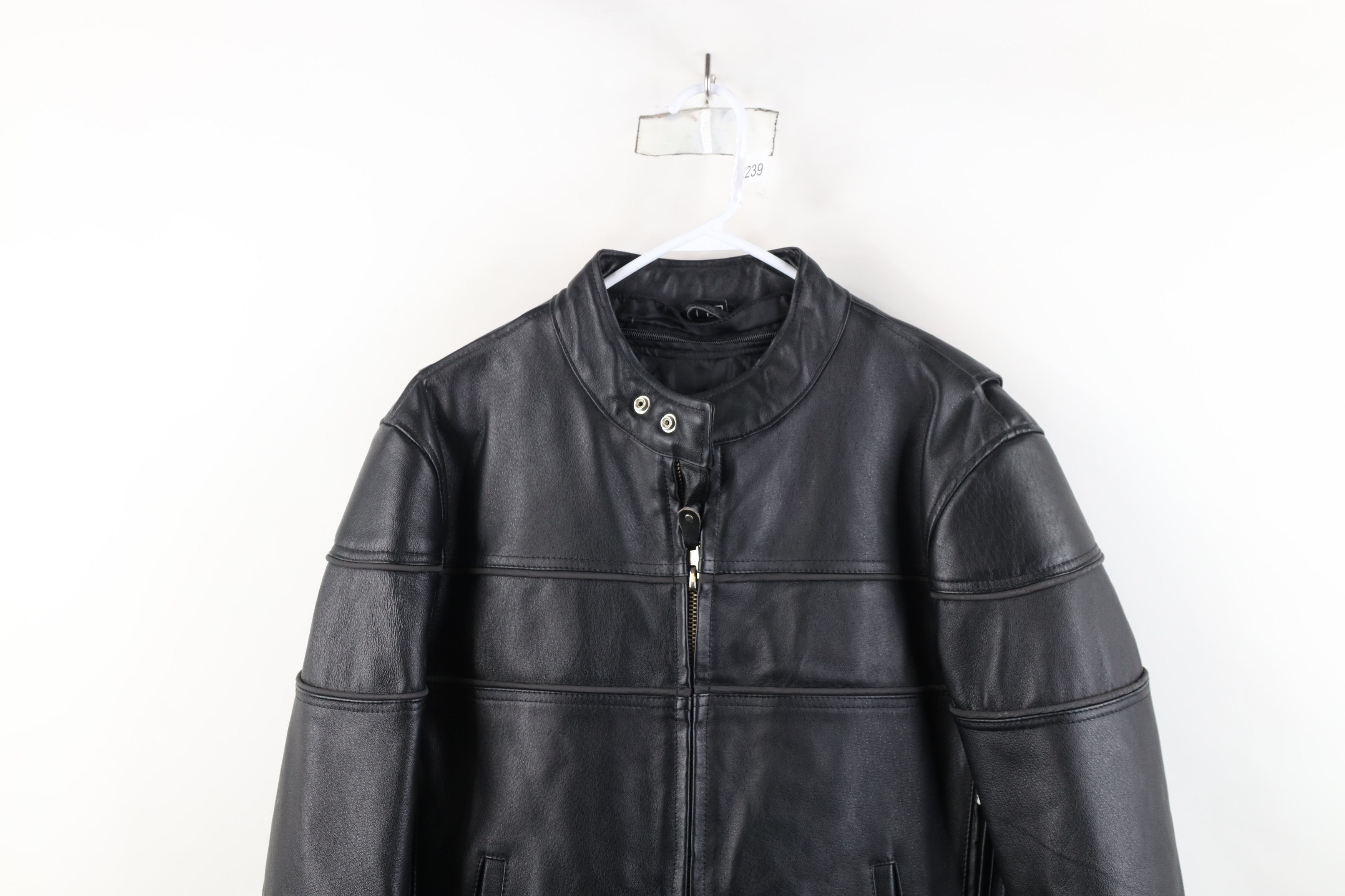 Vintage Vintage 90s Streetwear Lined Leather Motorcycle Jacket Size US L / EU 52-54 / 3 - 2 Thumbnail