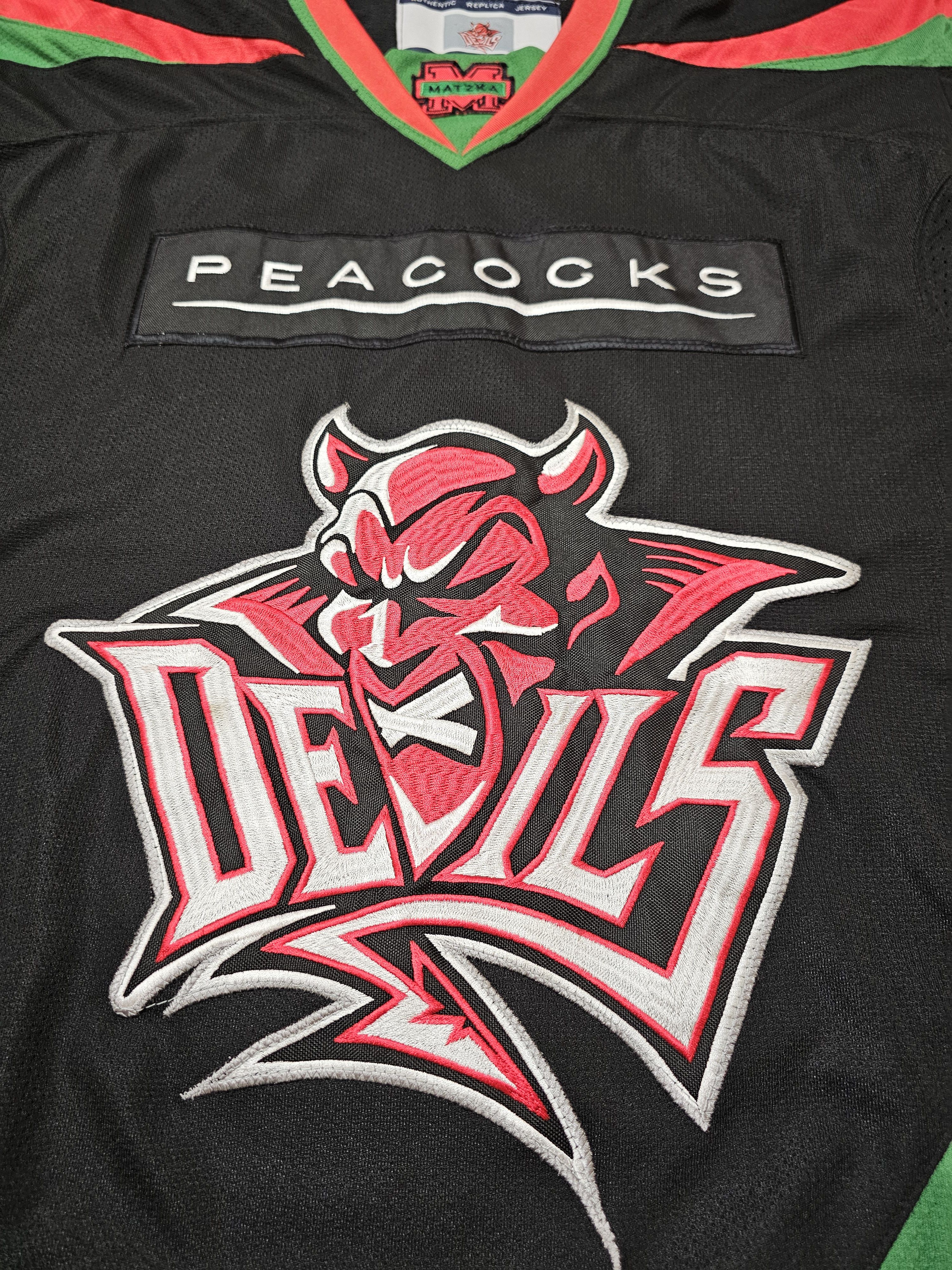 NHL × Vintage CARDIFF DEVILS HOCKEY JERSEY BLACK ICE HOCKEY SHIRT ENGLAND Size US S / EU 44-46 / 1 - 3 Thumbnail