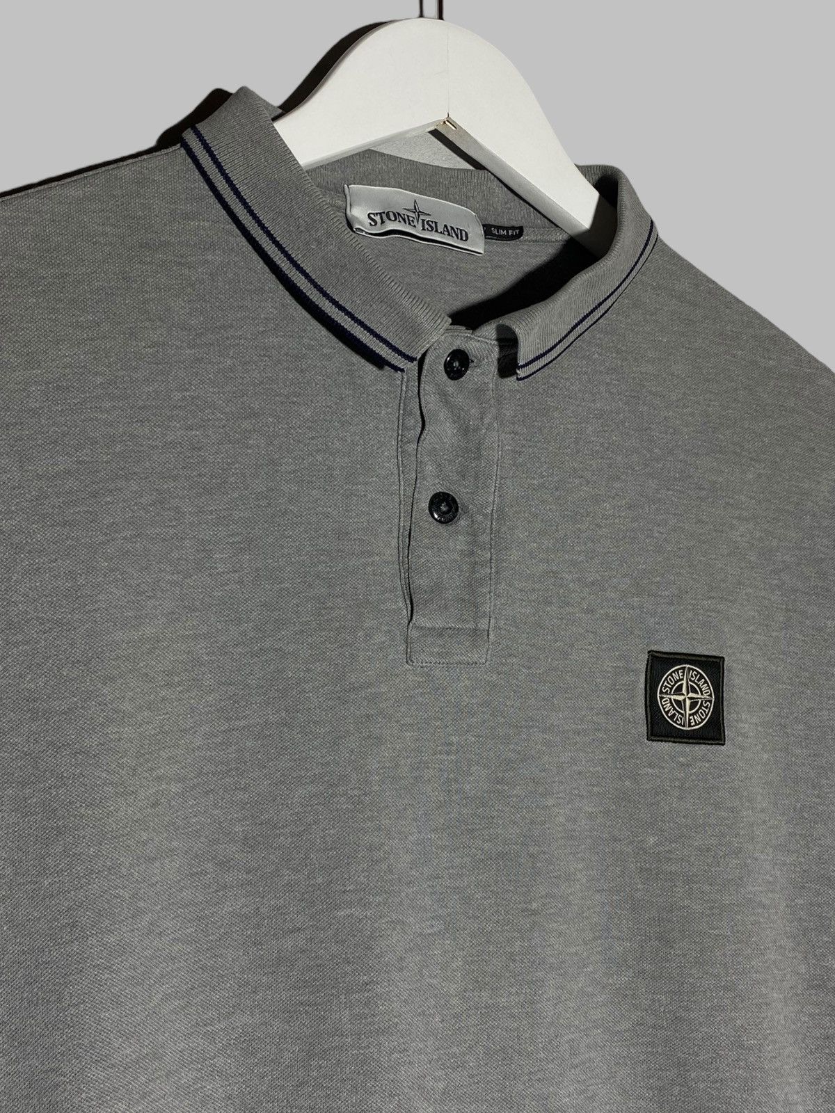 Stone Island 🔥 STONE ISLAND GREY POLO SHIRT CASUAL MILANO STREET STYLE Size US L / EU 52-54 / 3 - 3 Thumbnail