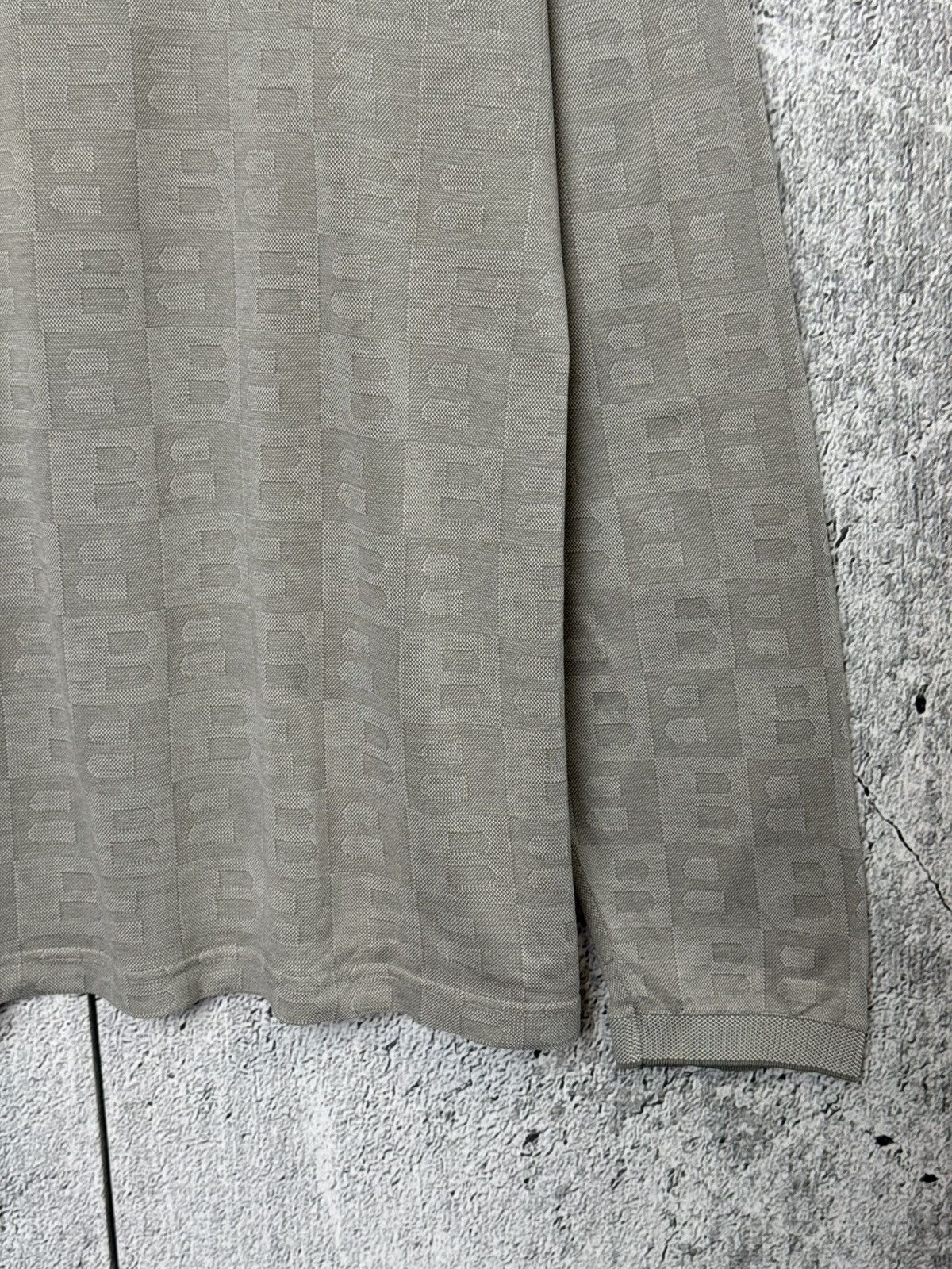 Bally Bally Monogram Long Sleeve Polo Shirt Gray Cotton Italy Size US XL / EU 56 / 4 - 6 Thumbnail