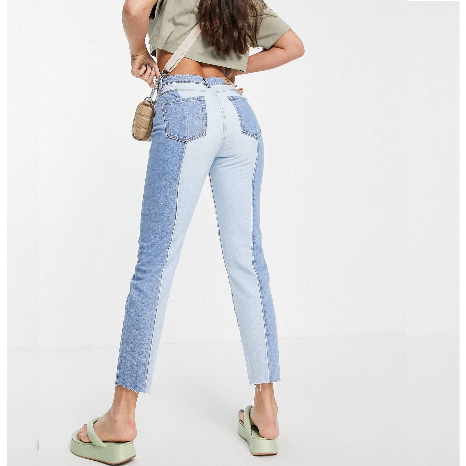 Other ASOS STR Two Tone High Rise Straight Leg Jeans Size 2 Size 26" / US 2 / IT 38 - 5 Thumbnail