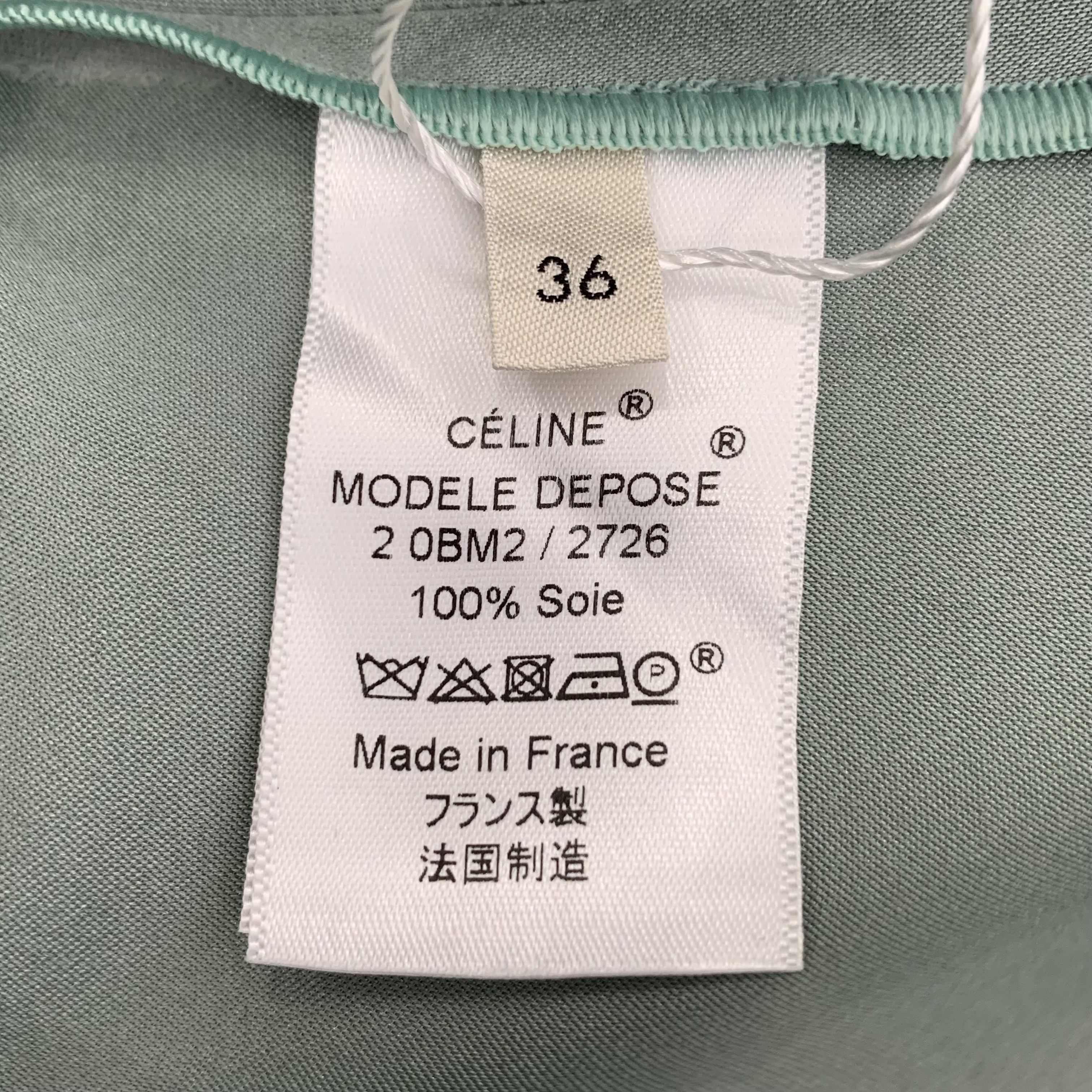 Celine Celine Green V-Neck Dress 36 Size XS / US 0-2 / IT 36-38 - 4 Thumbnail