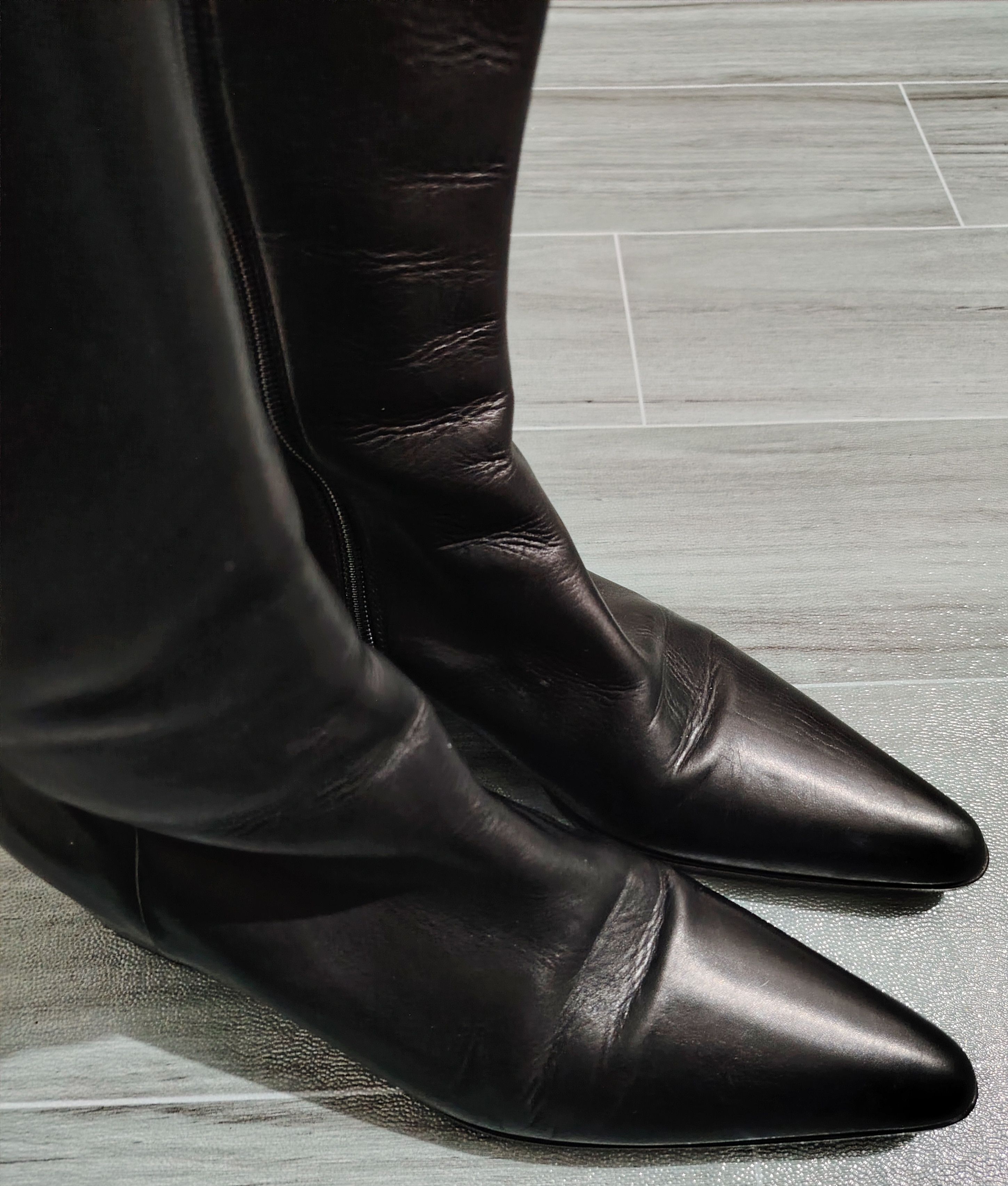 Jil Sander JIL SANDER - RAF SIMONS - Leather Knee-High Side Zip Boots Size US 6 / IT 36 - 3 Thumbnail