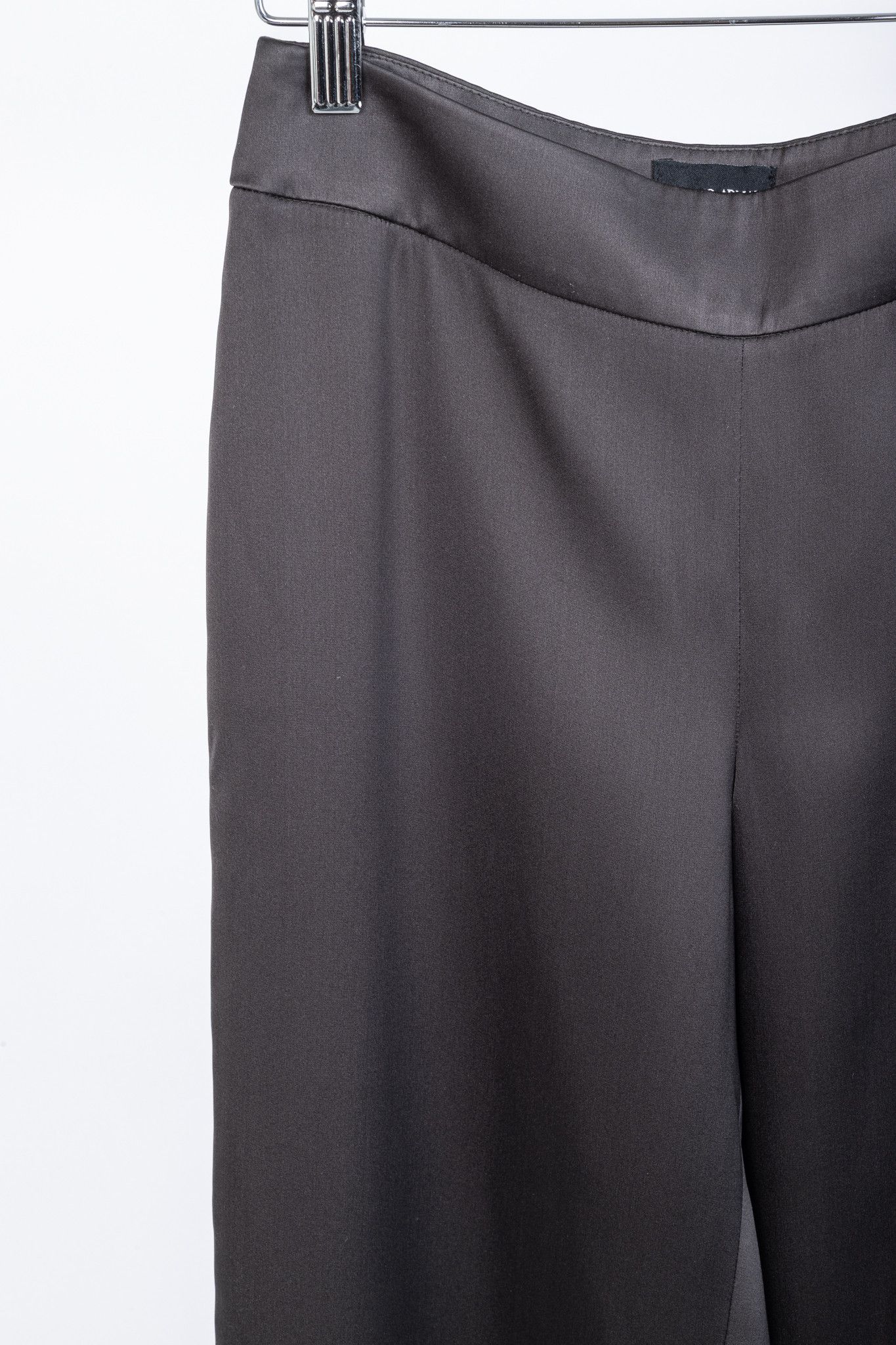 Giorgio Armani Giorgio Armani Grey Silk Satin Wide-Leg Trousers Size 25" / US 0 / IT 36 - 4 Thumbnail