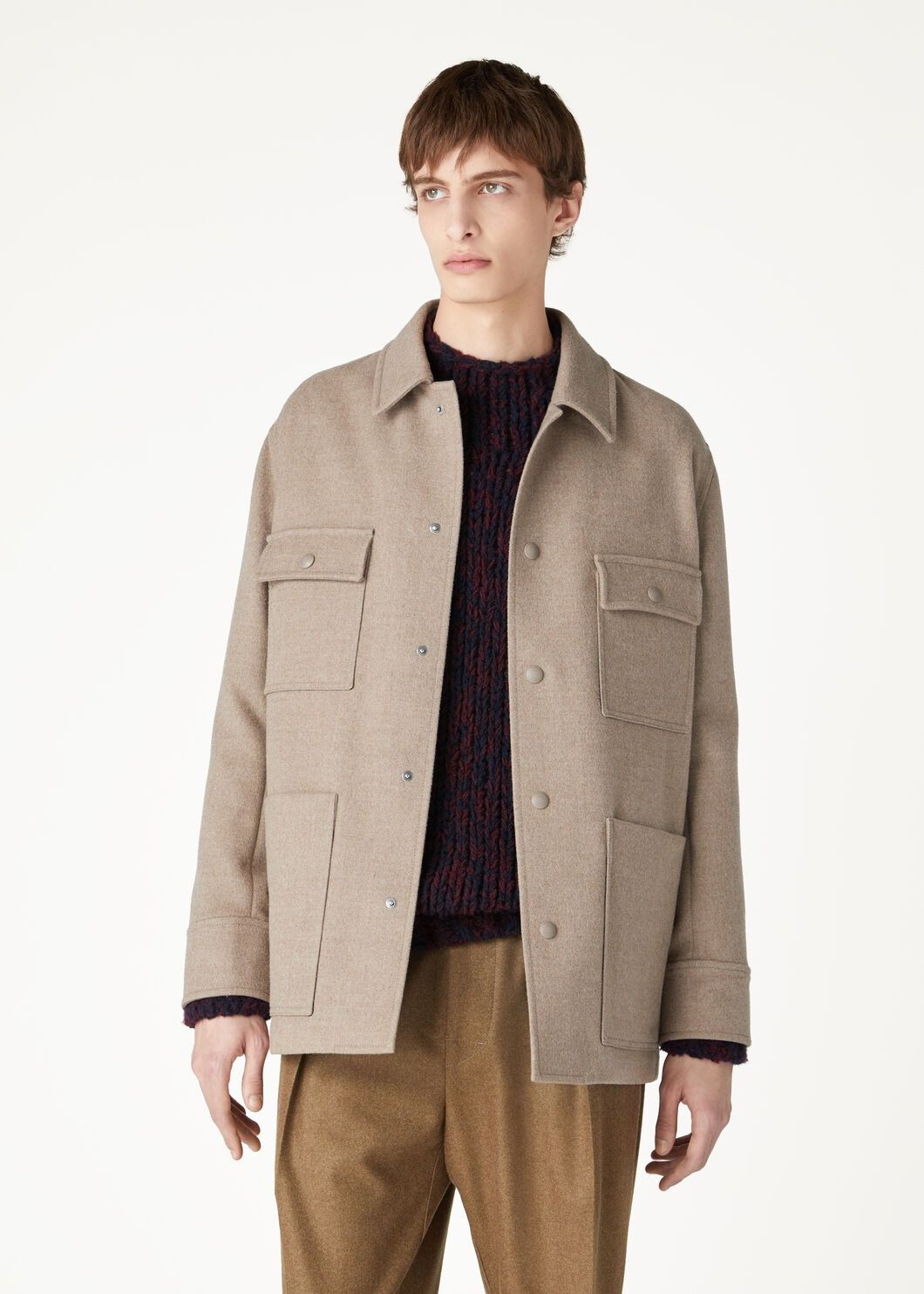 Loro Piana o1w1db10725 FAO3108 Darcy Overshirt in Beige Size US M / EU 48-50 / 2 - 4 Thumbnail