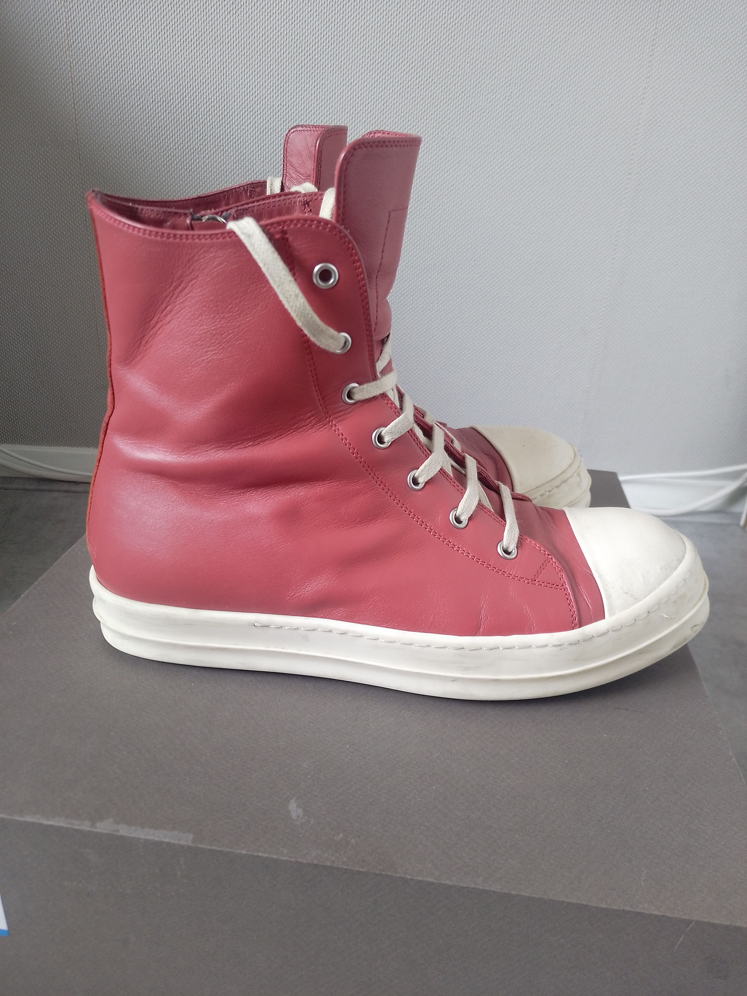 Rick Owens Carnelian Red Ramones Size US 10 / EU 43 - 6 Thumbnail