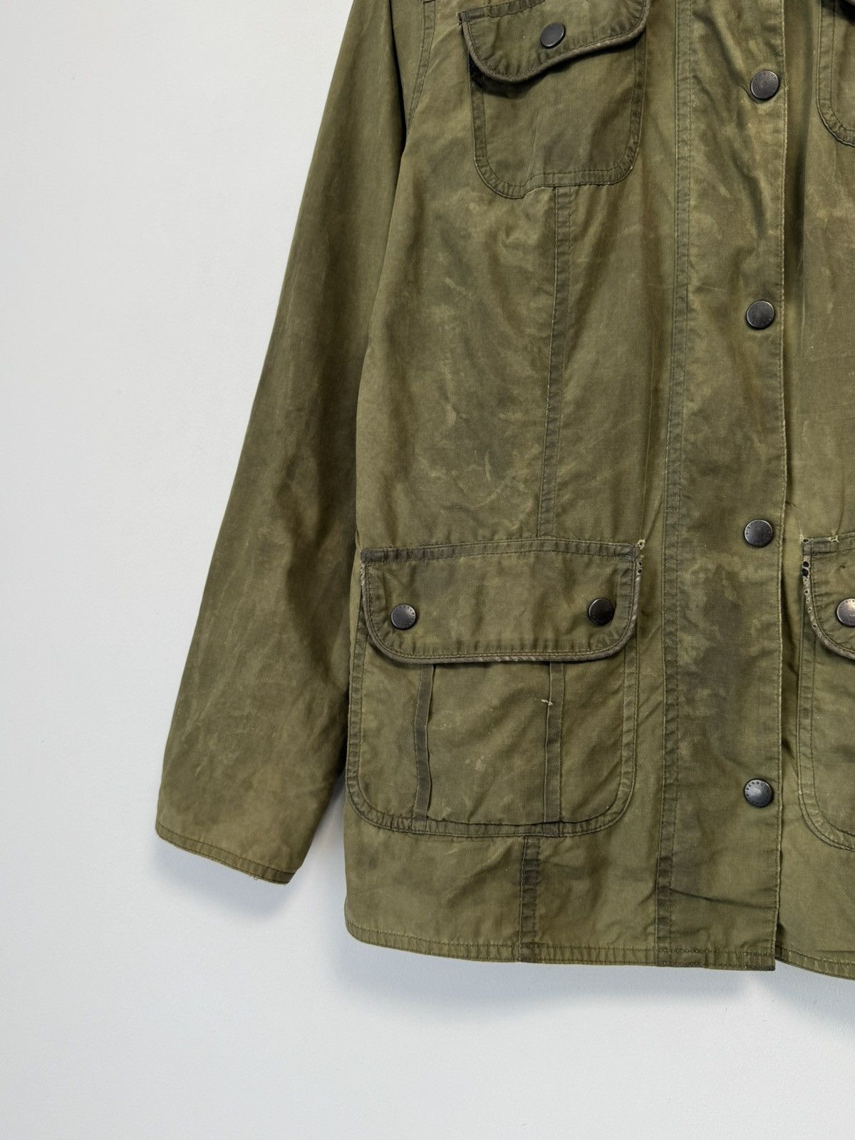 Barbour Women’s Barbour L1091 Utility Waxed Olive Jacket Wax Coat Size M / US 6-8 / IT 42-44 - 3 Thumbnail