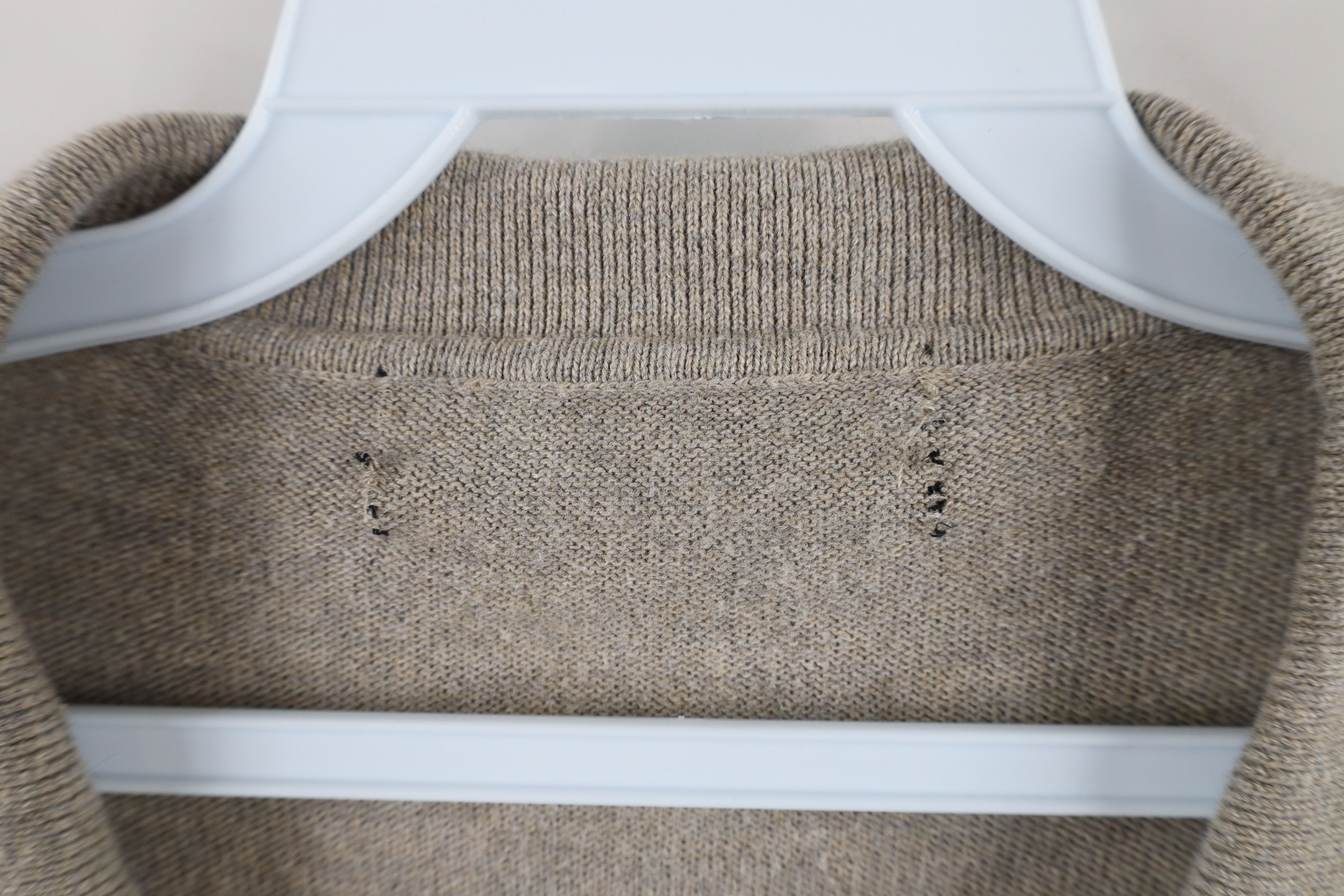 Vintage Vintage 90s Streetwear Cotton Knit Collared Sweater Beige Size US XL / EU 56 / 4 - 4 Thumbnail