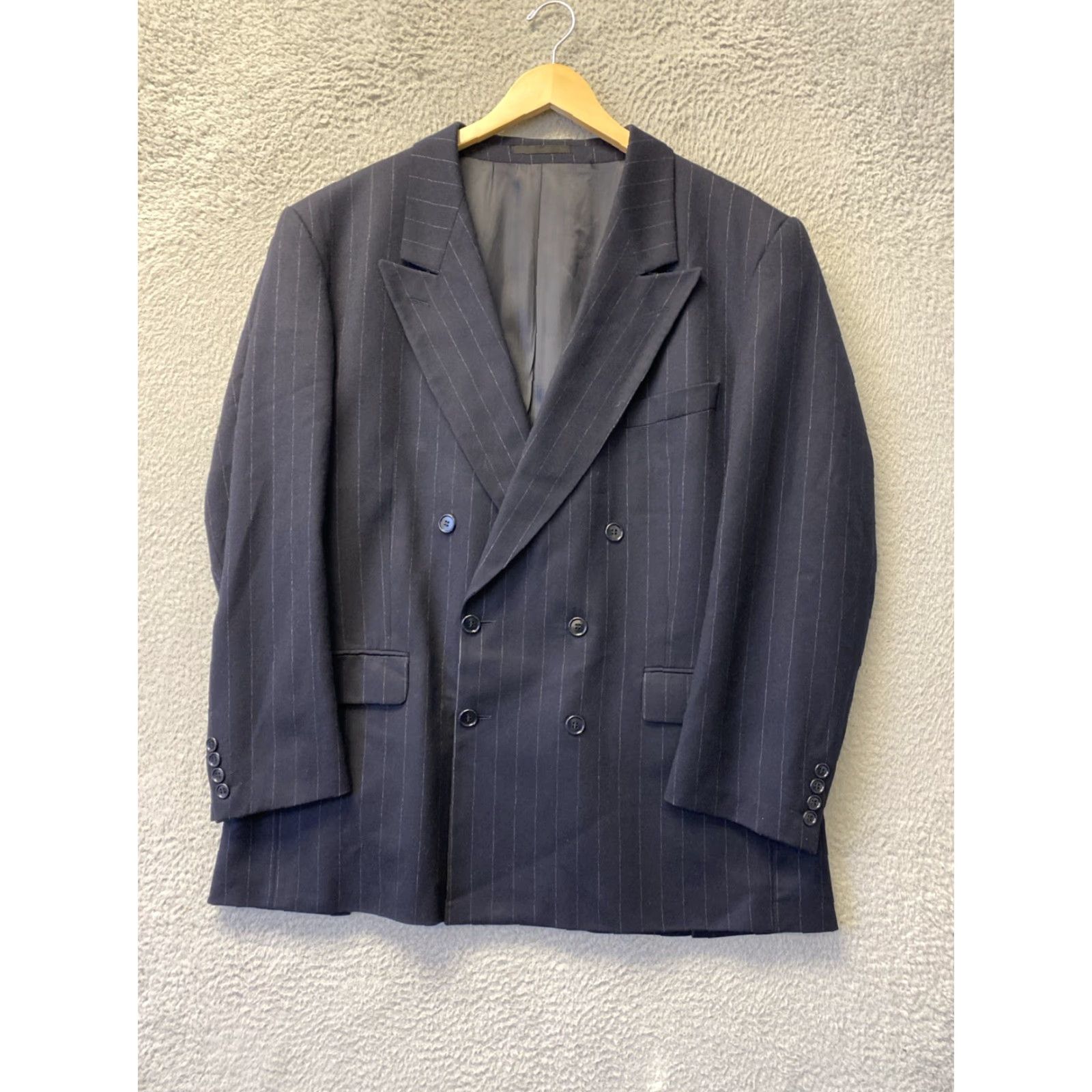 Vintage CERRUTI 1881 Navy Striped Wool Blazer Sport Coat 44R Mens Size 44R - 2 Thumbnail