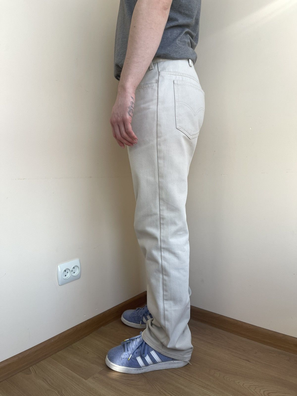 Levi's Sta-Prest 566 White Tab Straight Regular Fit Pants 90s 34x32 Size US 34 / EU 50 - 4 Thumbnail