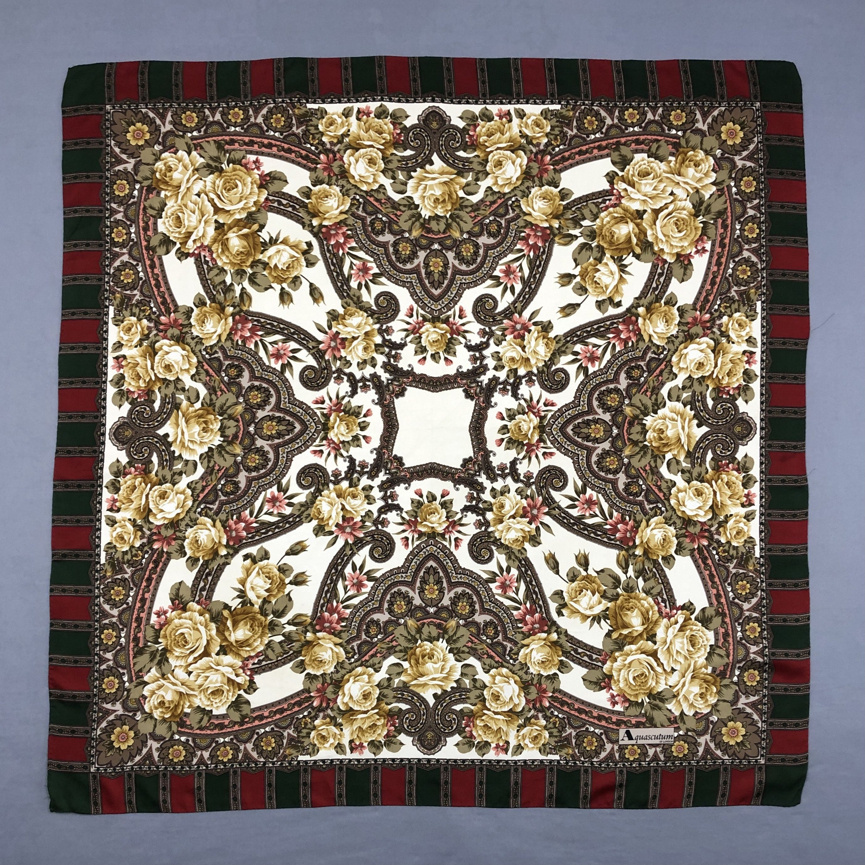 Aquascutum Vintage Aquascutum SILK Scarf Twill Stole Wraps Scarves Size ONE SIZE - 1 Thumbnail